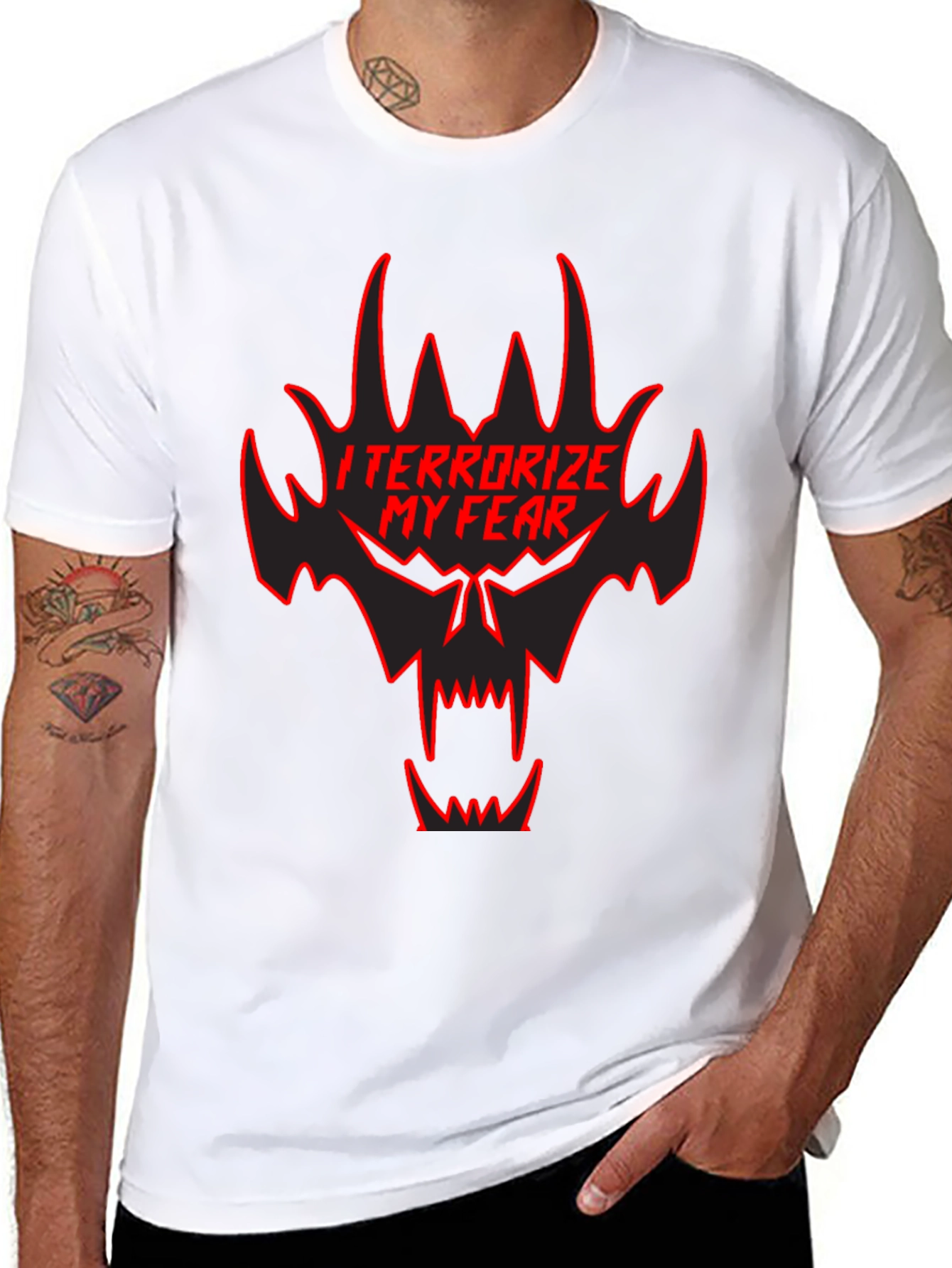 Black Terrorize My Fear Black Graphic Tee view 8