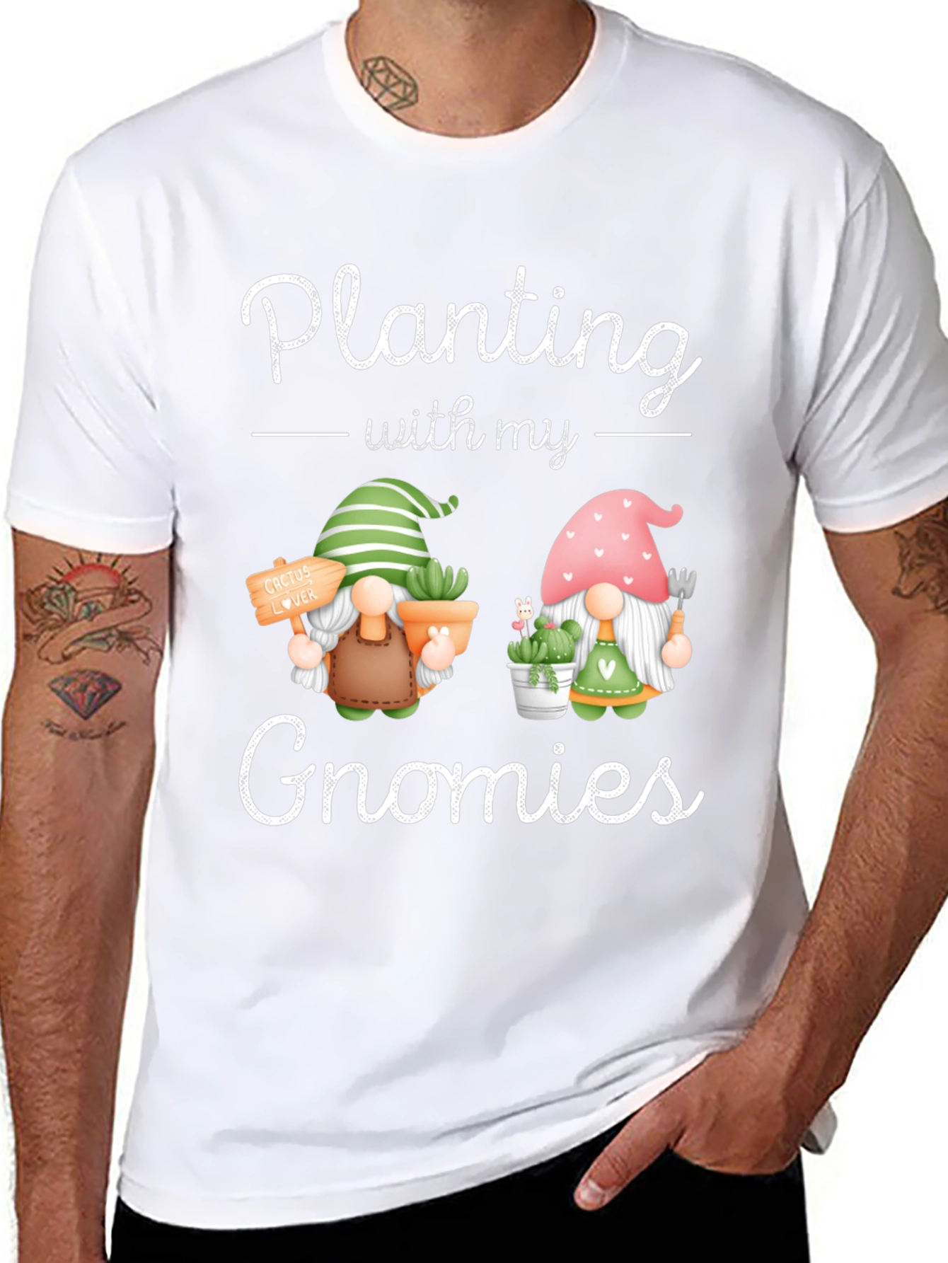 Black Planting with my Gnomies T-Shirt, Garden Lover Tee view 8