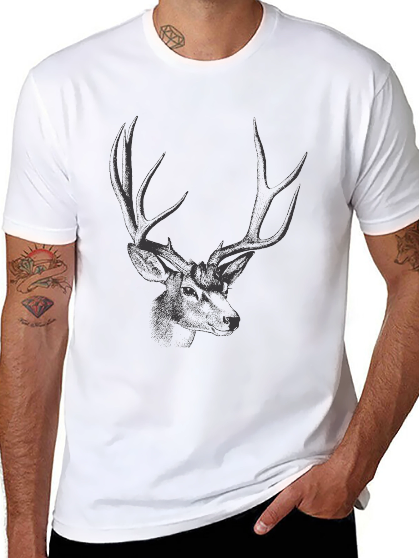 Black Deer Graphic T-Shirt view 8