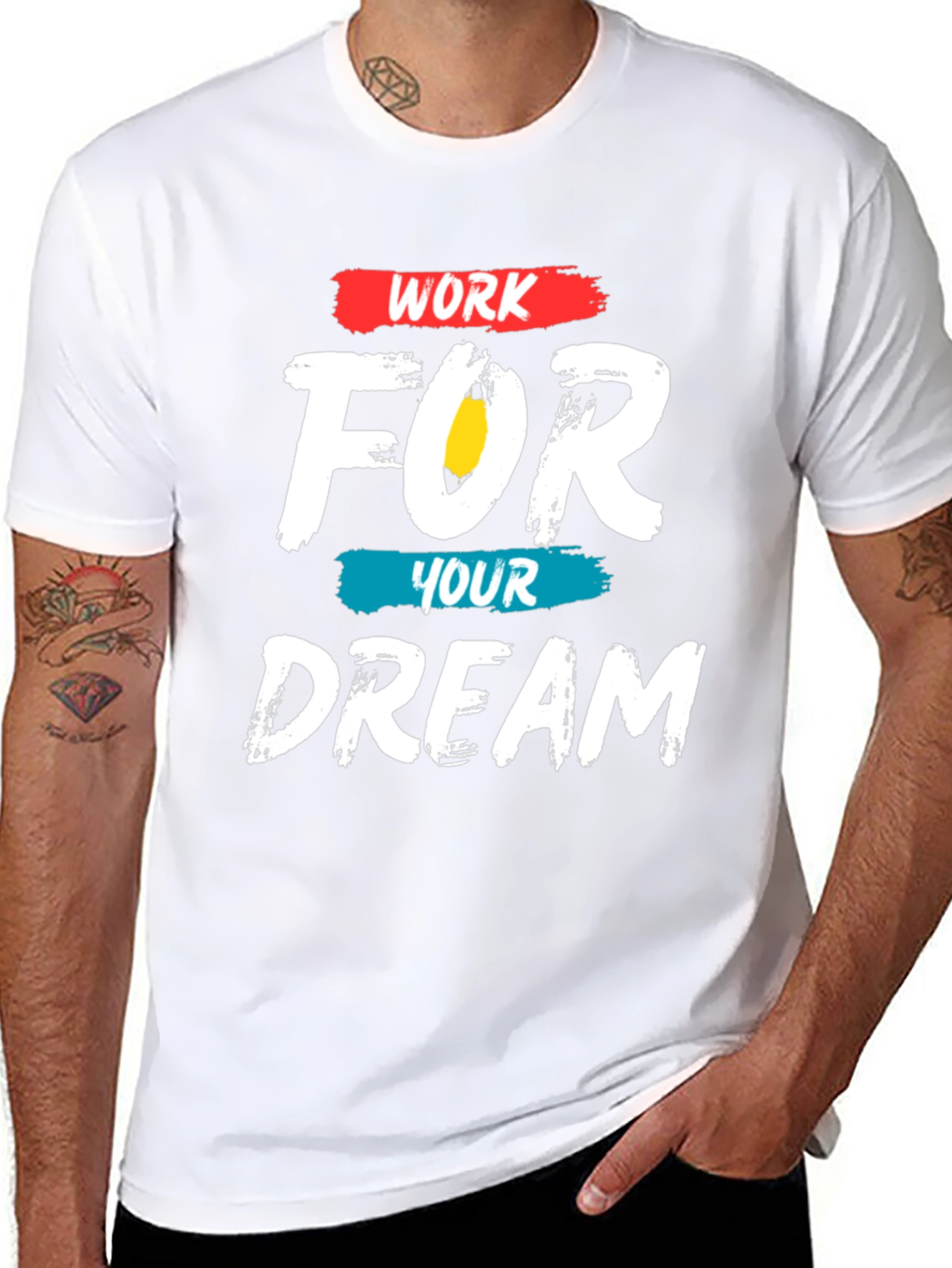 Black Work For Your Dream Graphic Tee - Motivational T-Shirt view 8