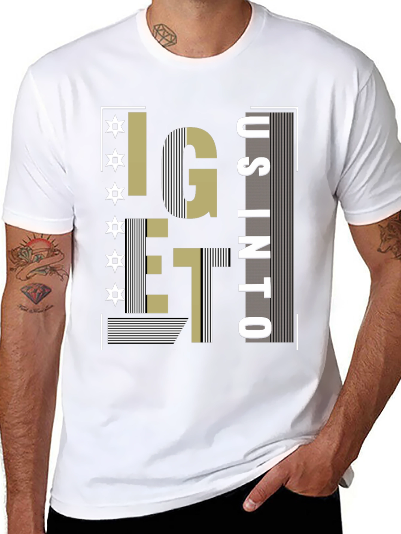 Black Stylish Graphic Tee - I Get Us Into... view 8