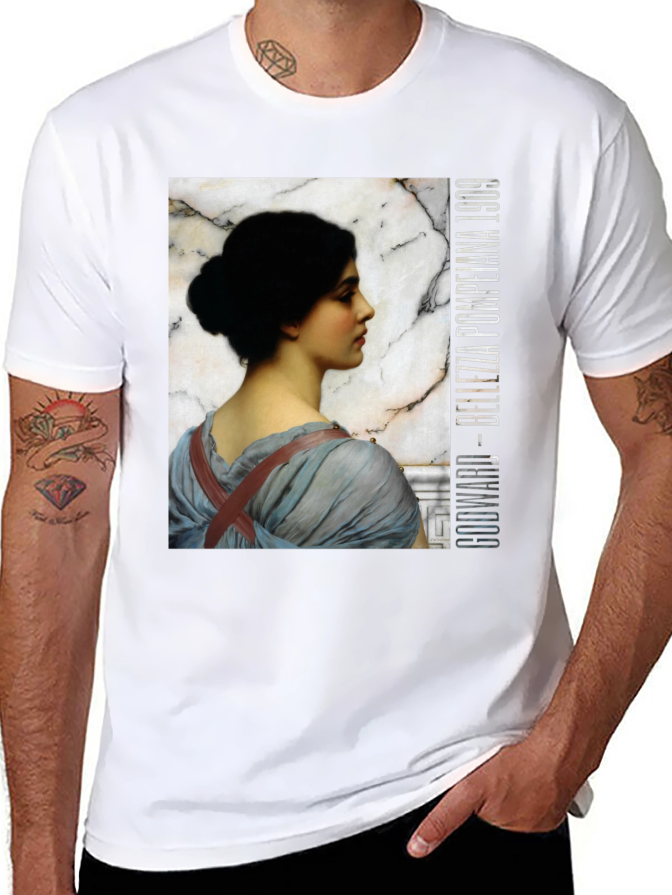 Black Godward Bellezza Pompeiana 1909 T-Shirt view 8