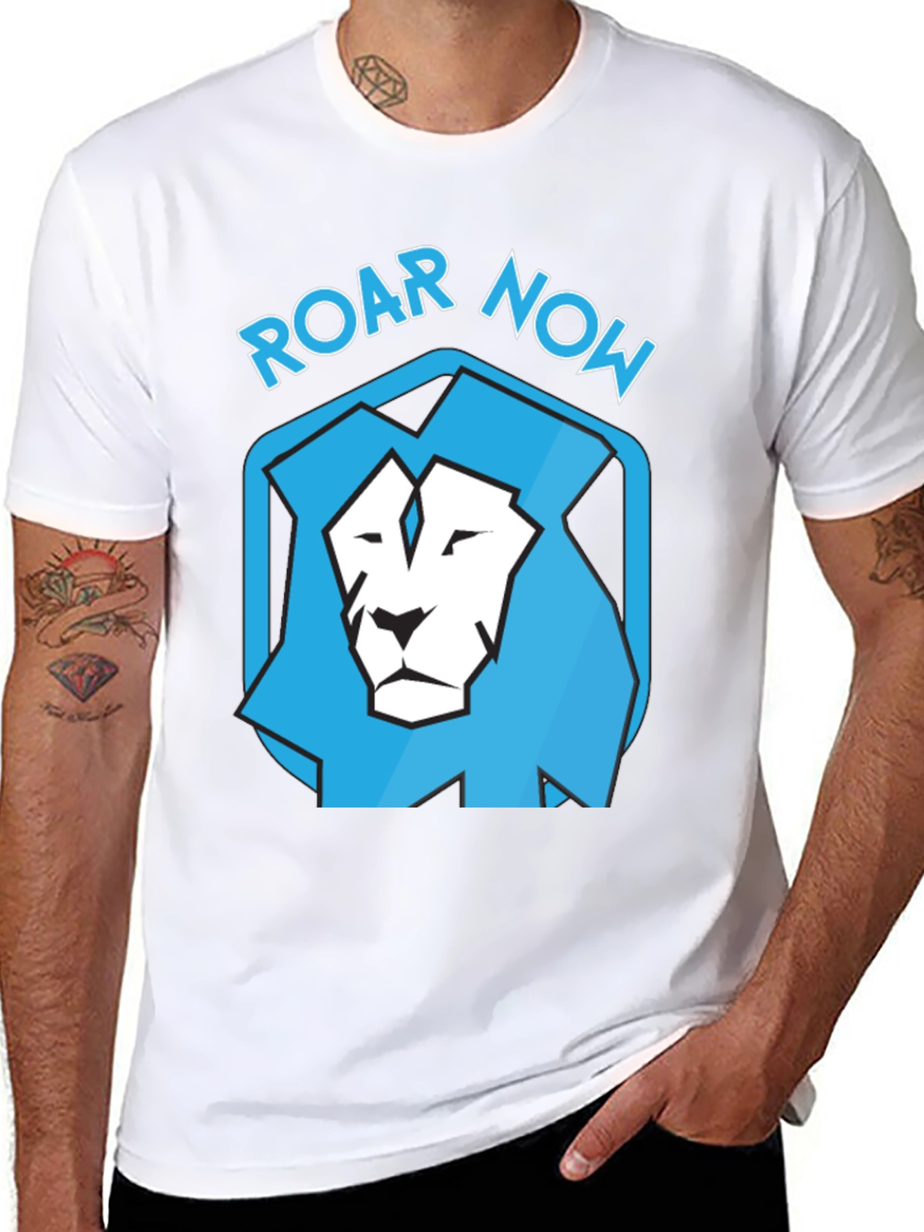 Black Roar Now Graphic Tee - Lion Design view 8