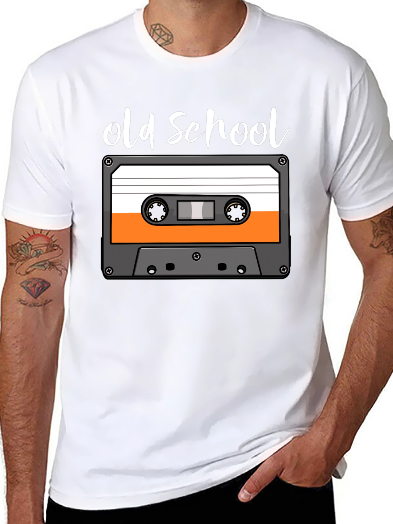 Black Old School Cassette Tape Graphic Tee view 8