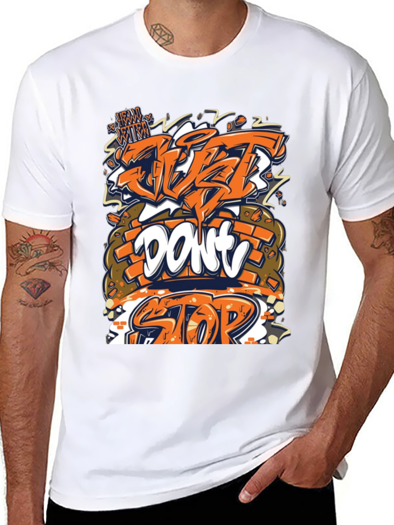 Black Just Don't Stop Graphic Tee view 8