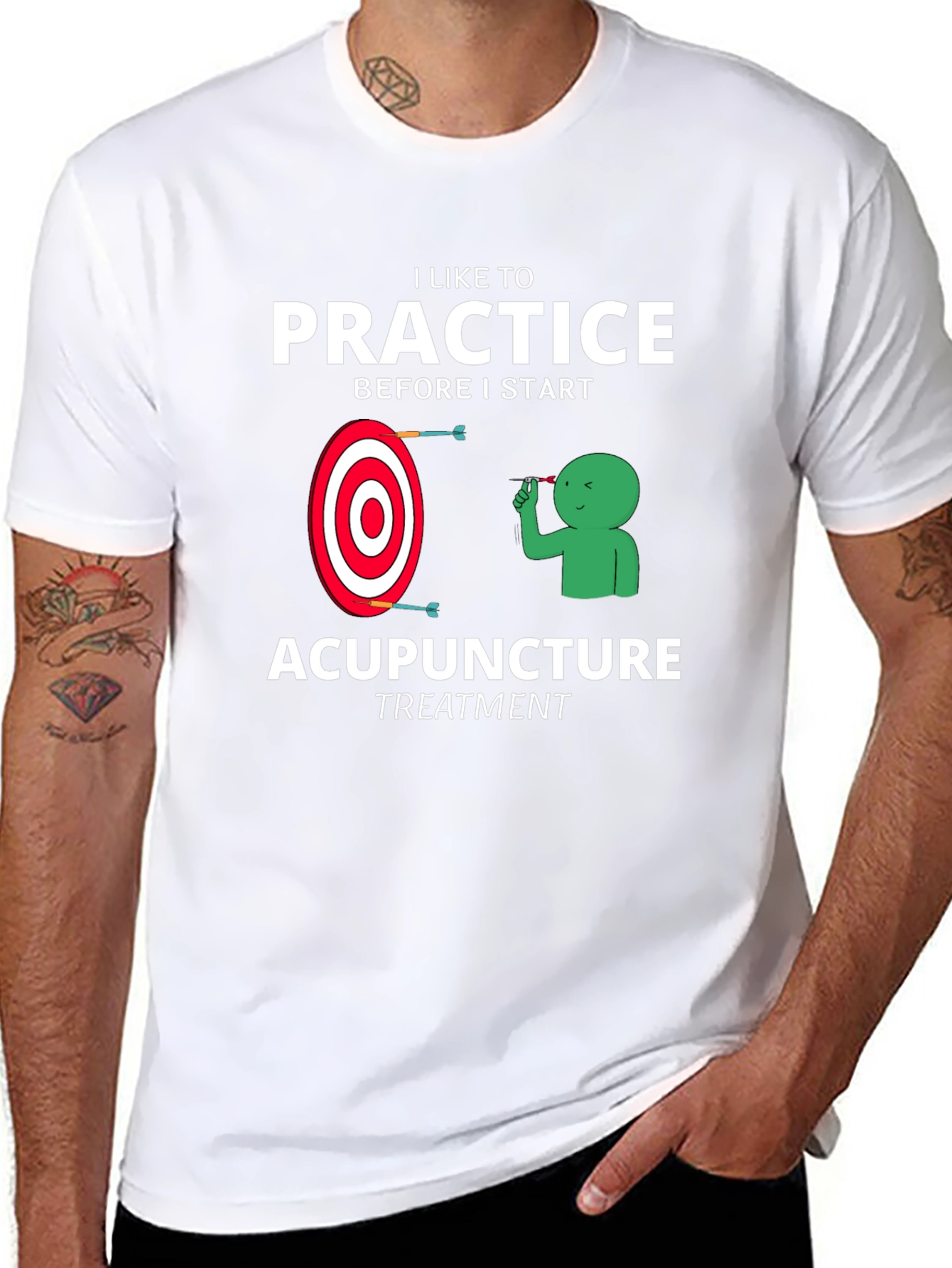 Black Acupuncture Practice Funny T-Shirt view 8