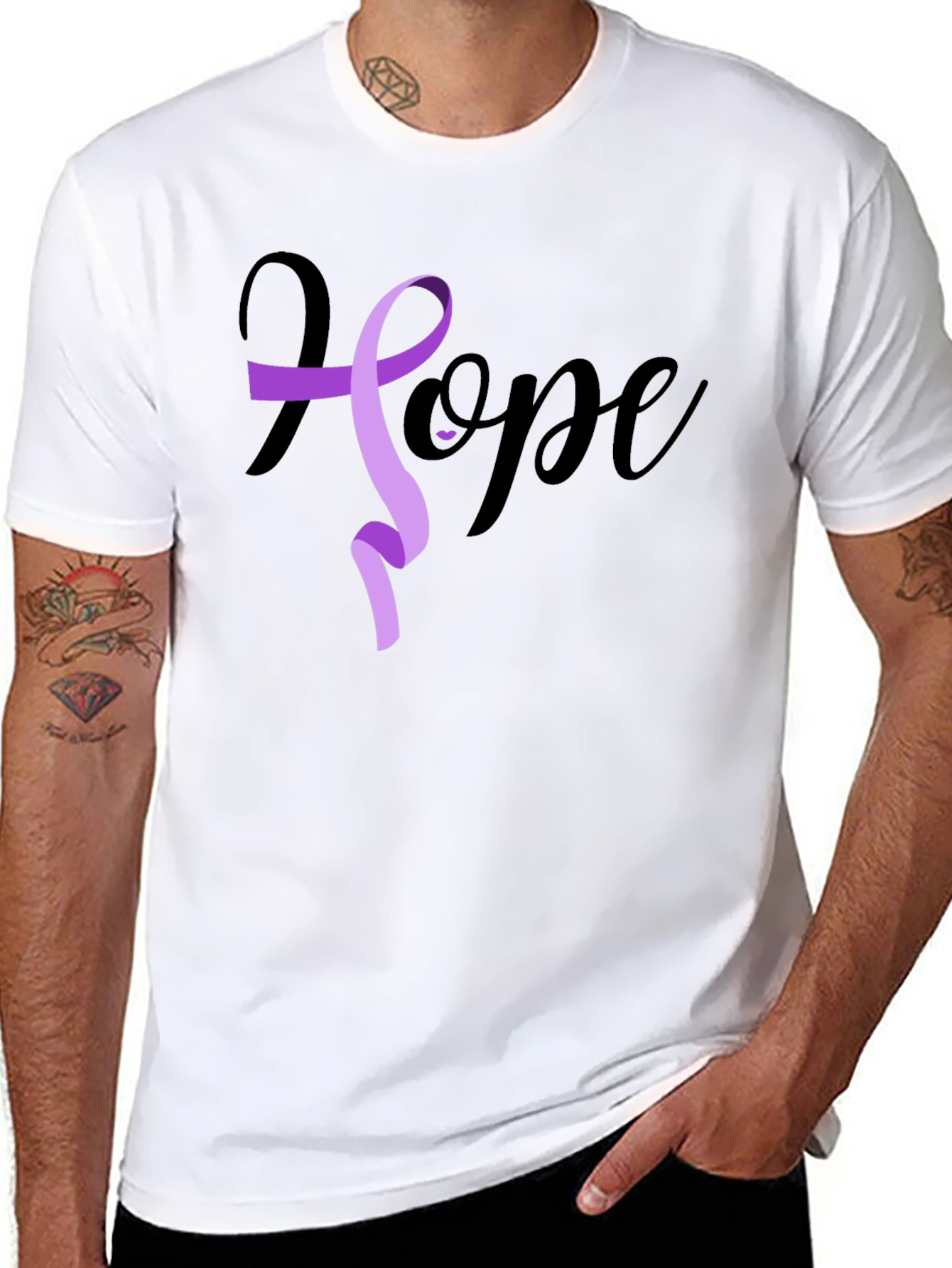 Black Hope Ribbon Graphic T-Shirt - Black view 8