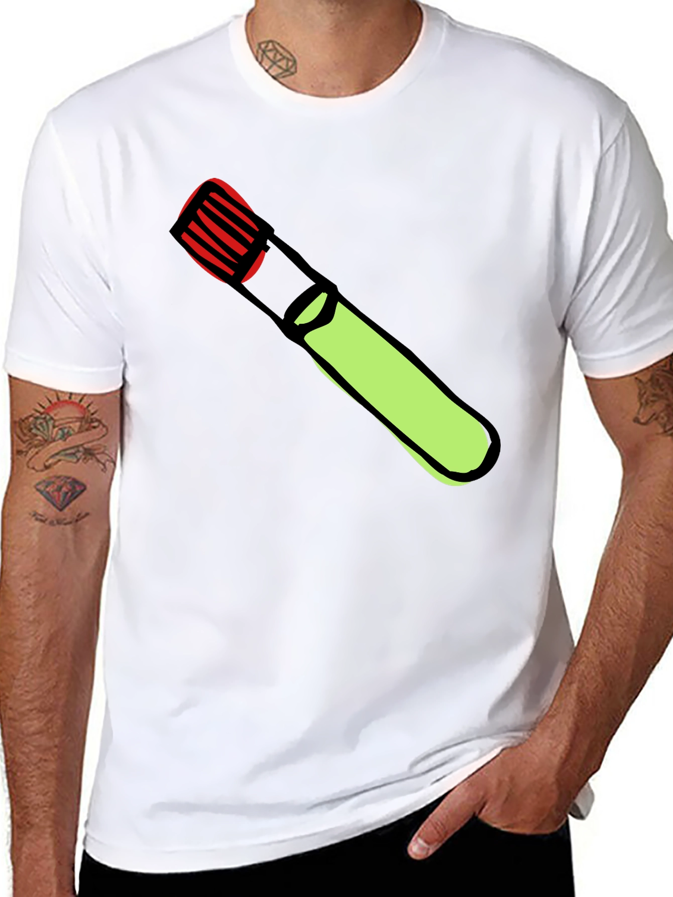 Black Novelty Marker Graphic Tee - Men's Black T-Shirt view 8