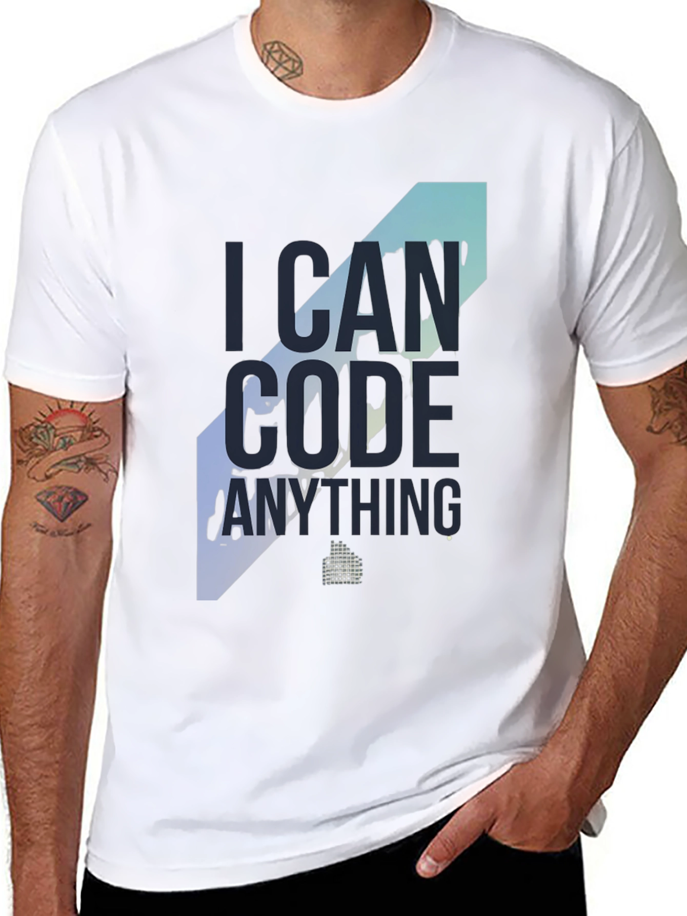Black I Can Code Anything T-Shirt - Programmer Apparel view 8