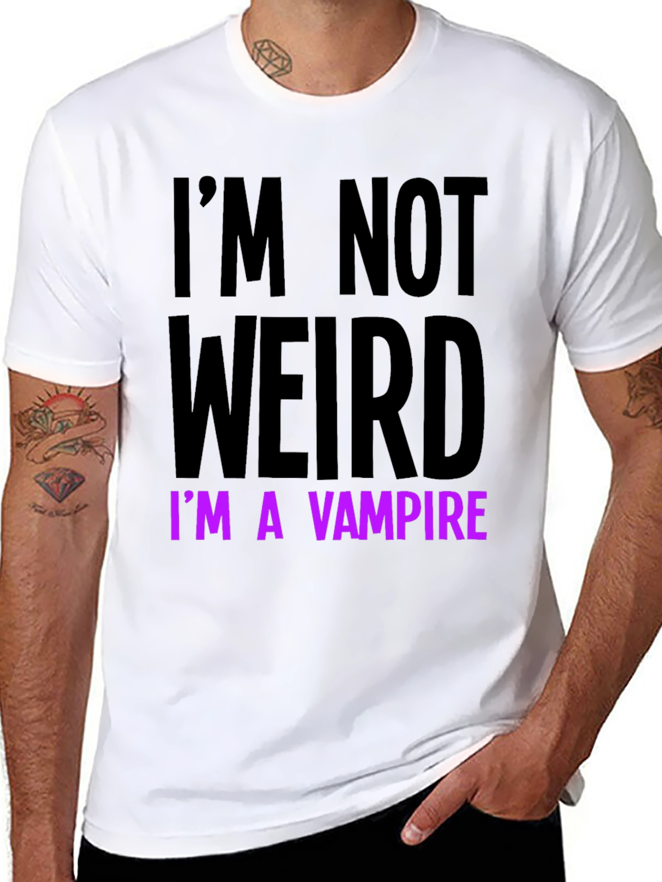 Black I'm Not Weird I'm A Vampire T-Shirt view 8