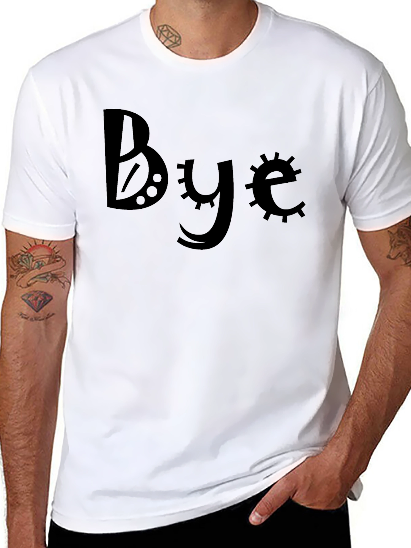 Black Bye Graphic Tee - Cool & Unique Design view 8