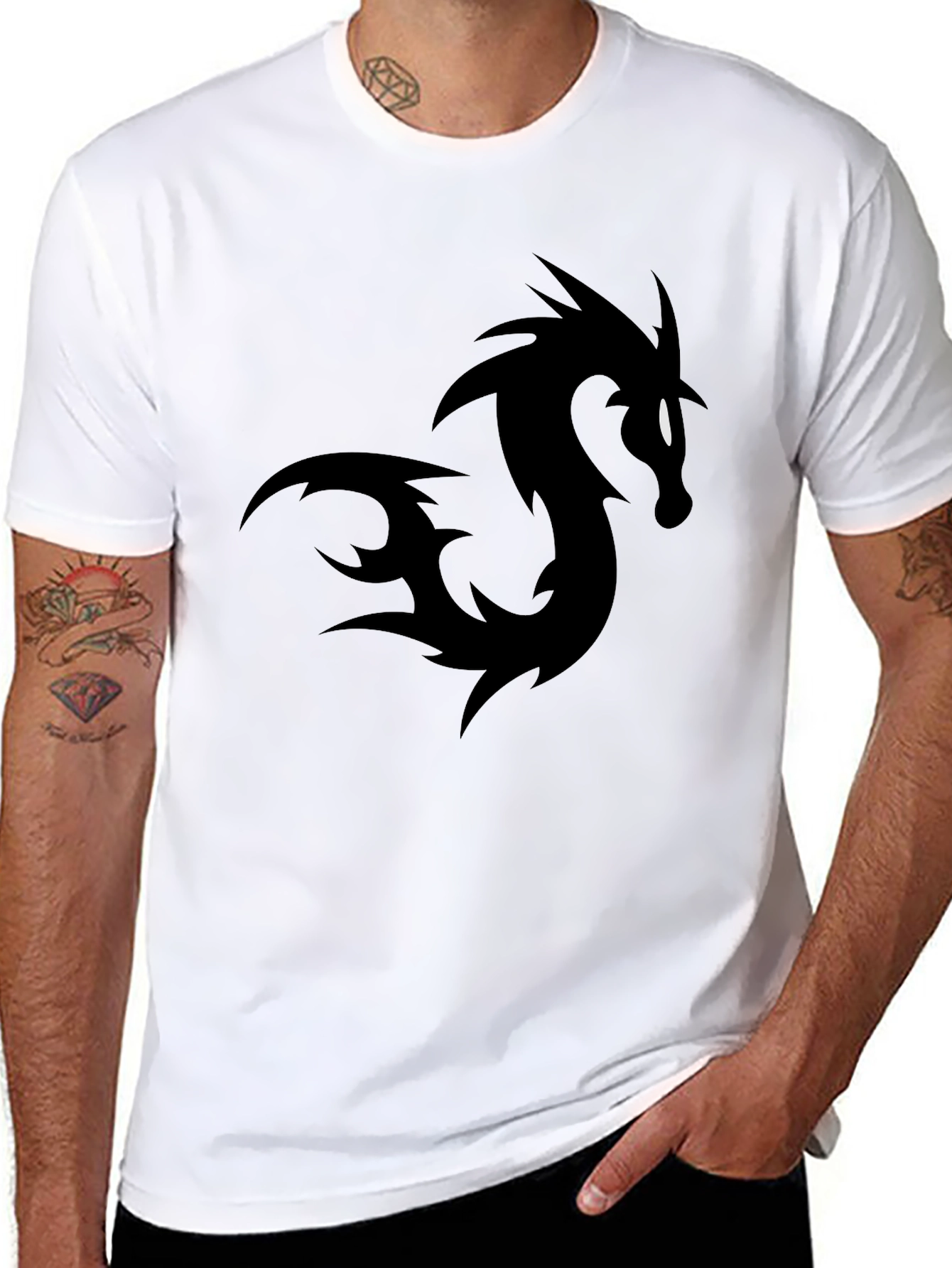 Black Black Dragon Graphic Tee - Casual Menswear view 8