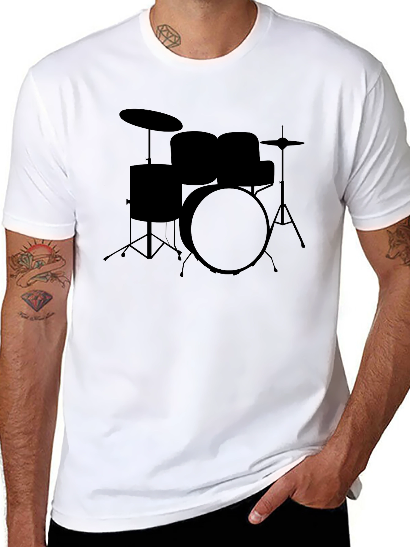 Drum Set Graphic Tee - Black T-Shirt - 8