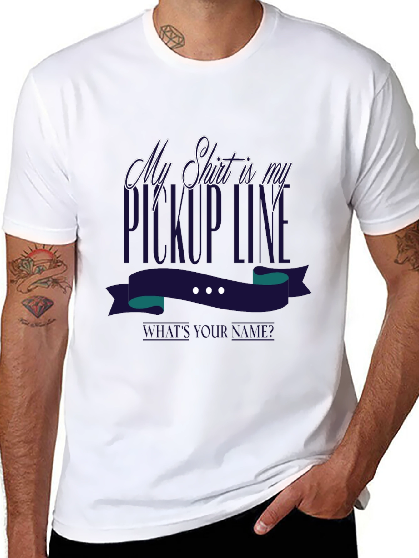 Black My Shirt is My Pickup Line Novelty T-Shirt view 8