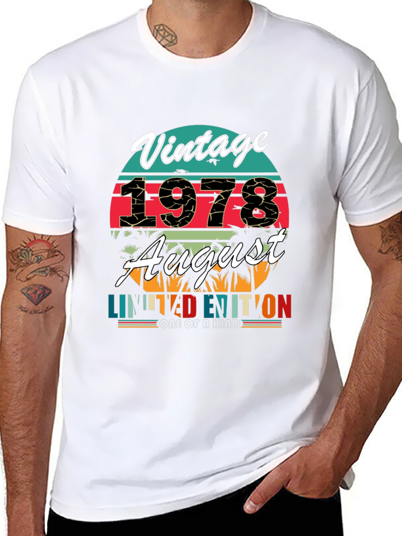 Black Vintage 1978 August Limited Edition T-Shirt view 8
