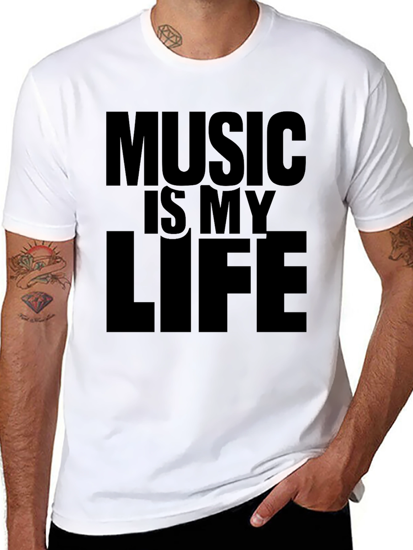 Black Music Is My Life Black Graphic Tee view 8