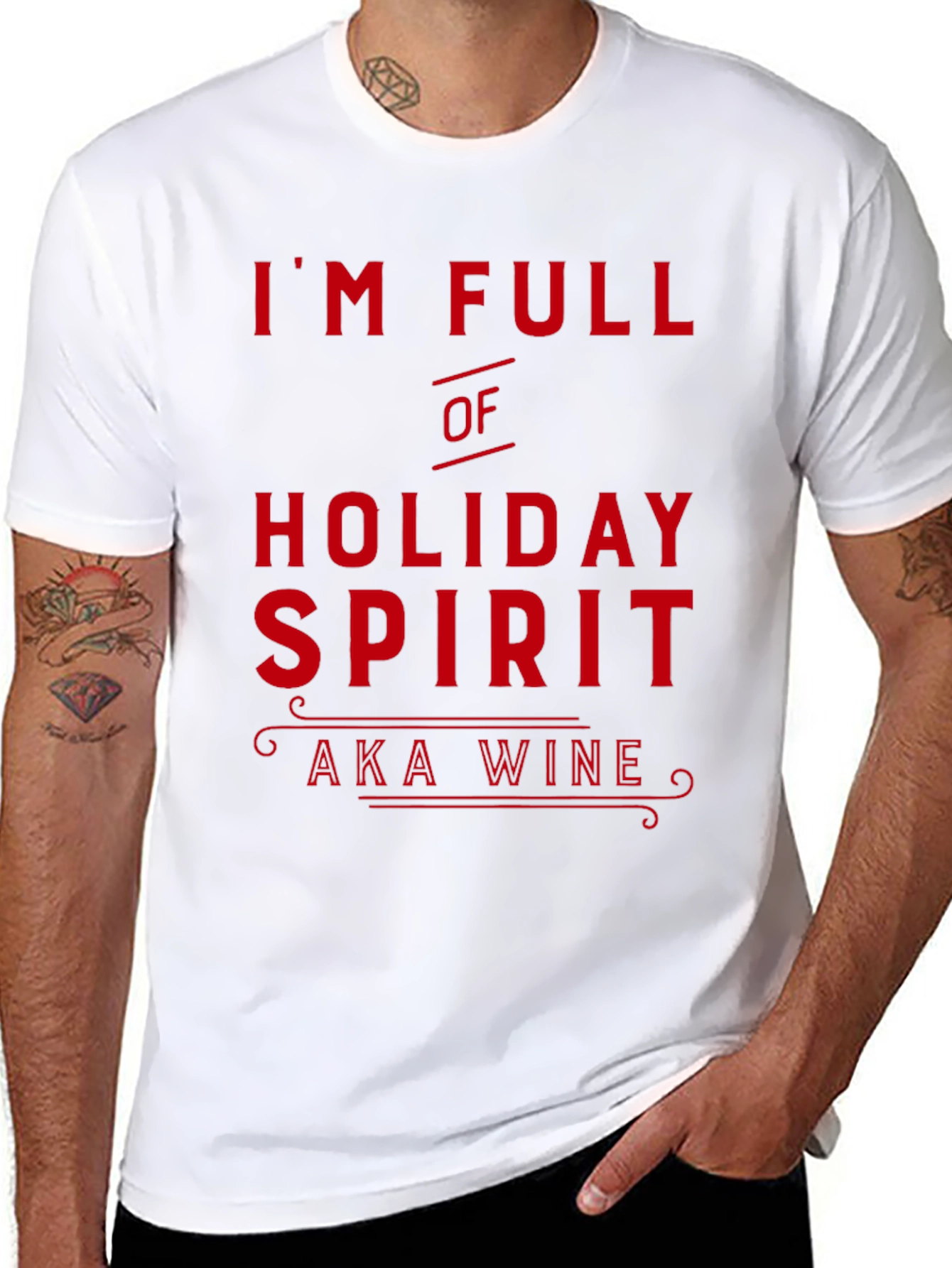 Black Holiday Spirit Wine Lover Black T-Shirt view 8