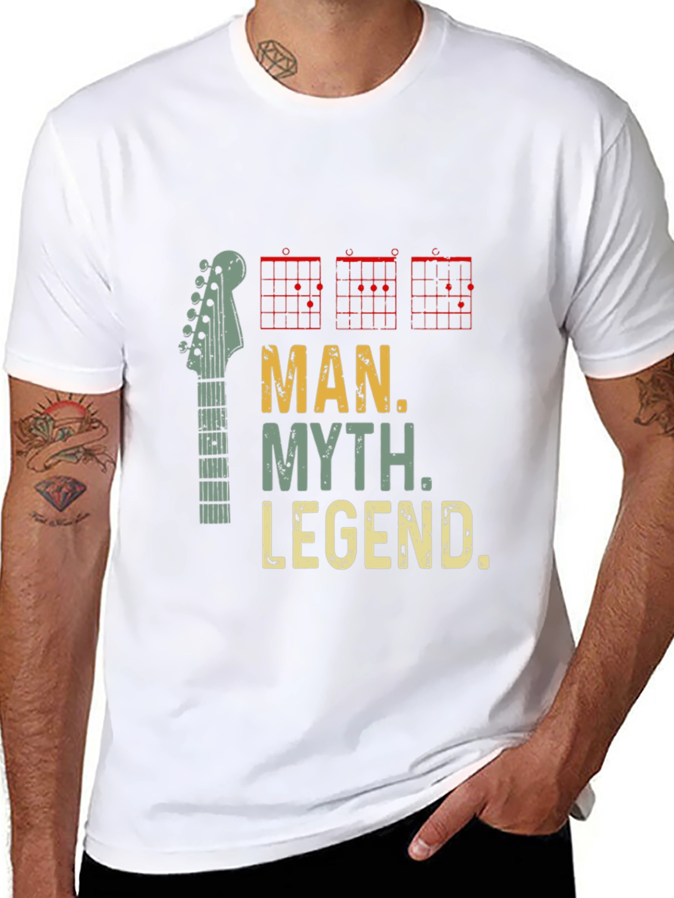 Black Man Myth Legend Guitar T-Shirt - Musician Tee view 8
