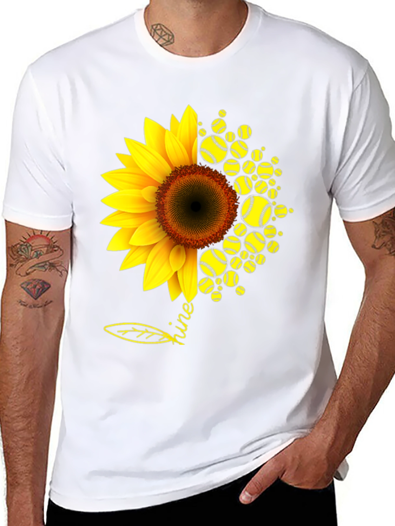 Black Sunflower Softball T-Shirt - Shine Bright! view 8