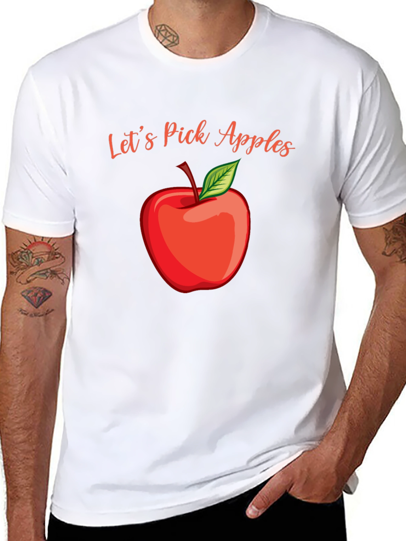 Black Let's Pick Apples Graphic Tee - Fall Harvest Shirt view 8