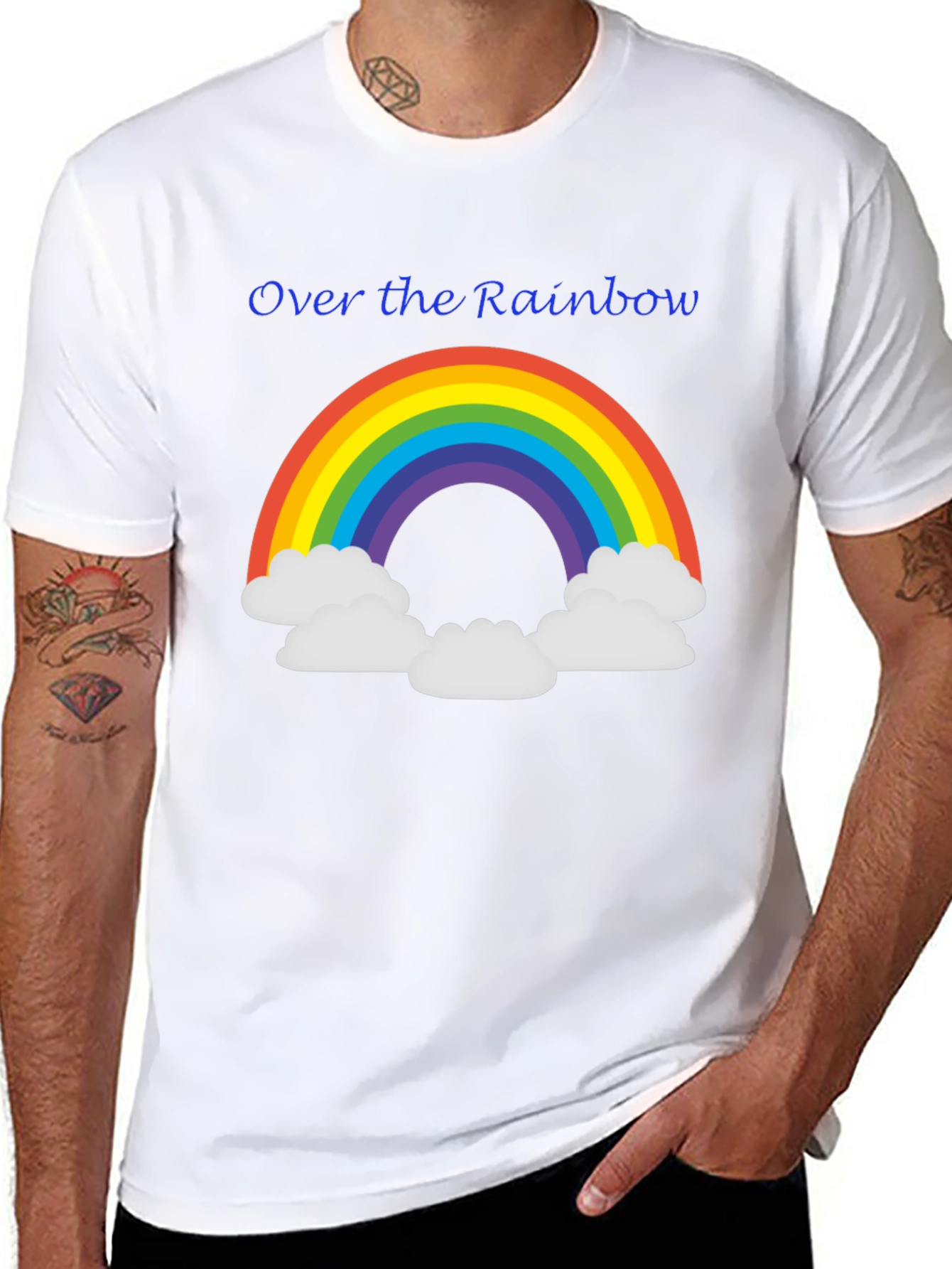 Black Over the Rainbow Graphic Tee - Black Unisex T-Shirt view 8