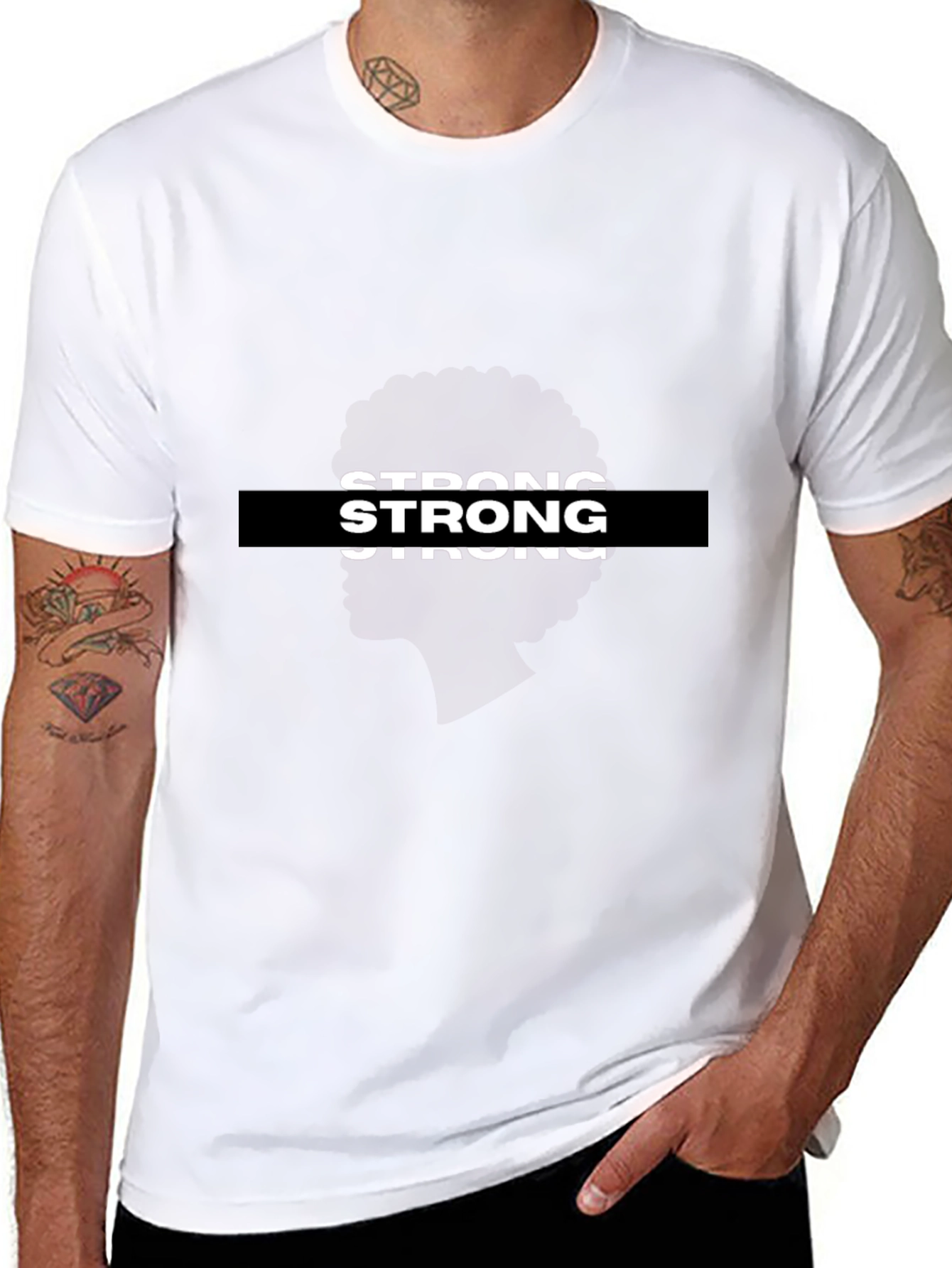 Black Strong Graphic Black T-Shirt view 8
