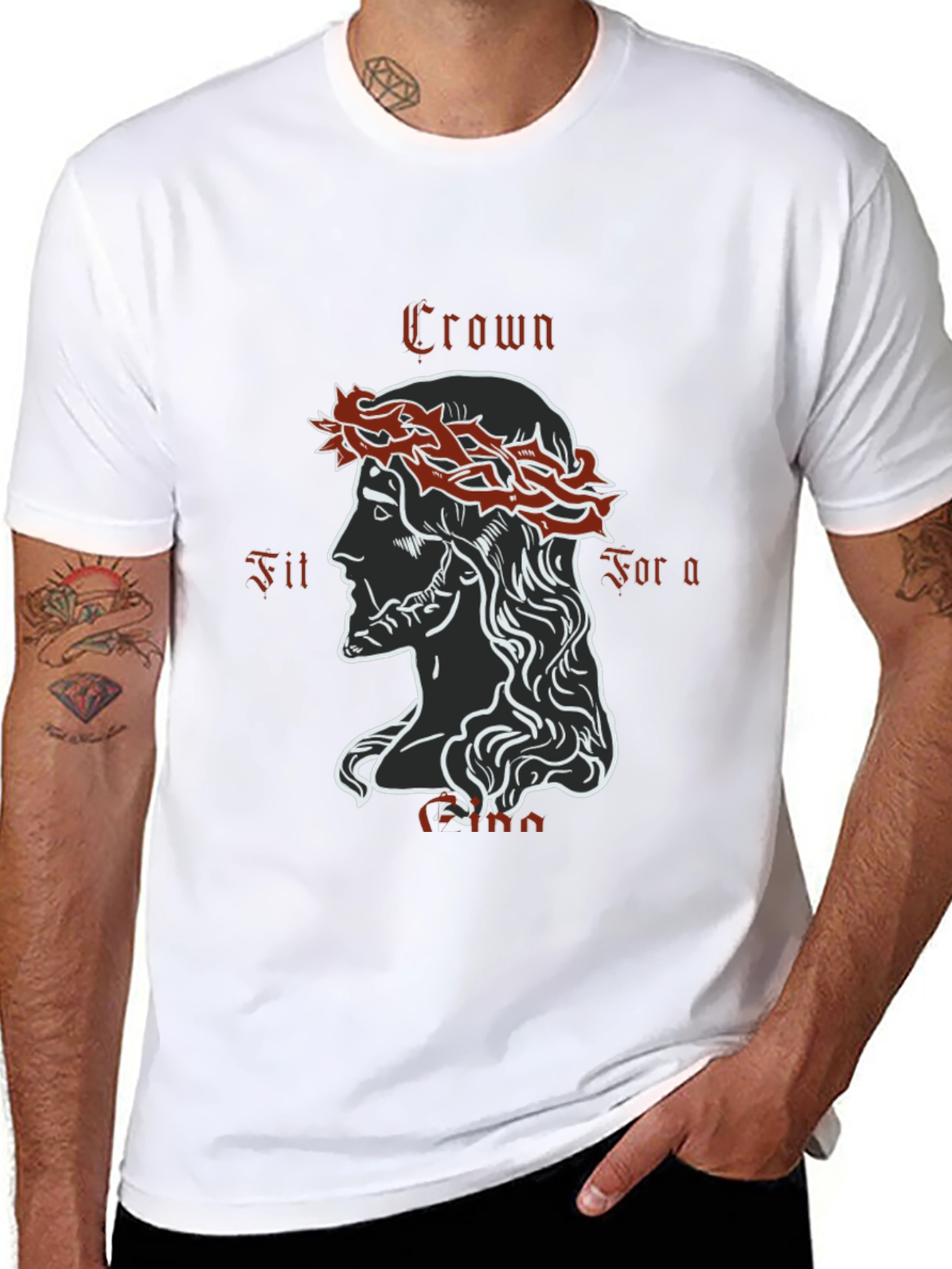 Black Crown Fit For a King Graphic T-Shirt - Black view 8