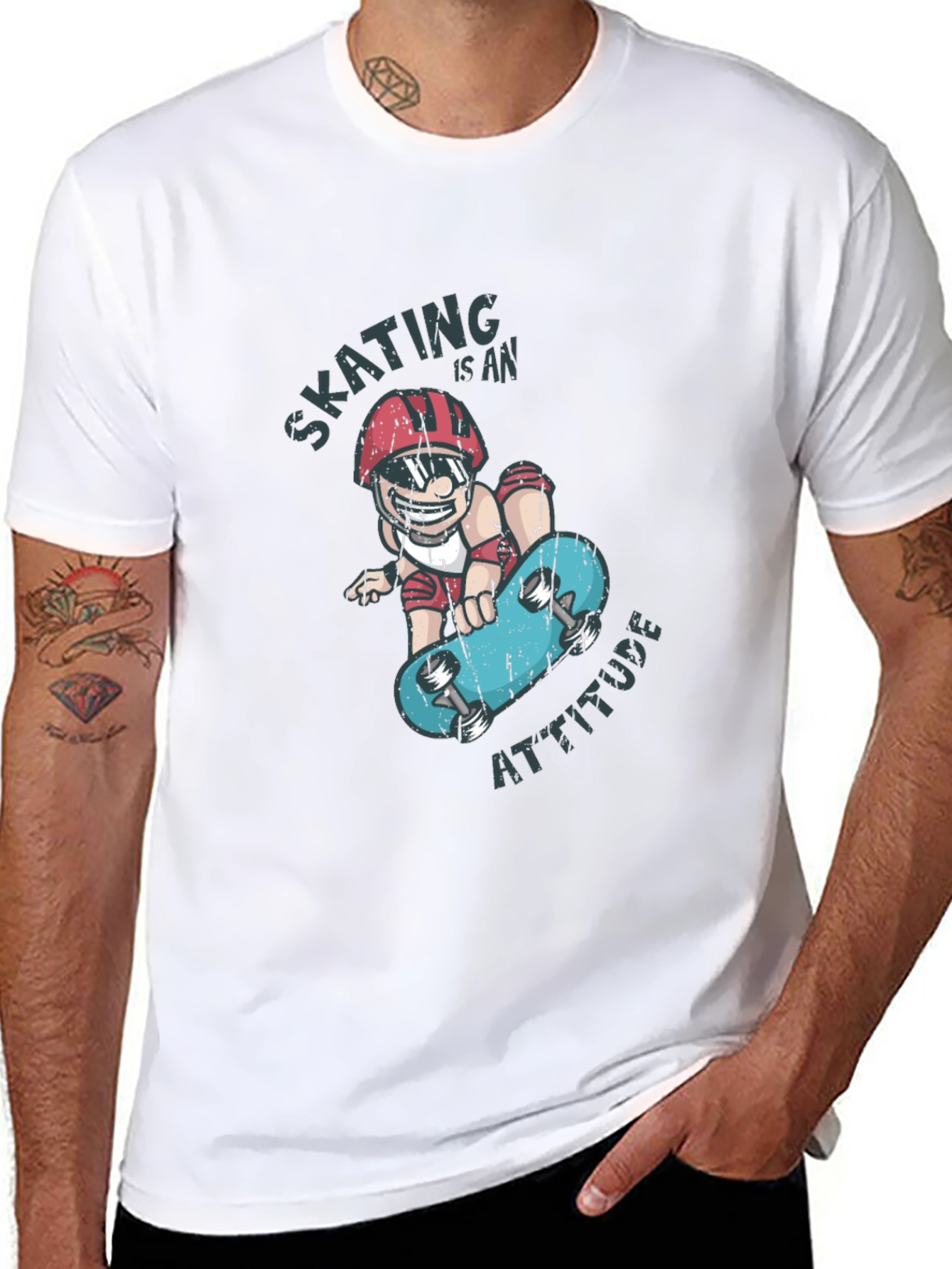 Black Skating is an Attitude Graphic T-Shirt view 8