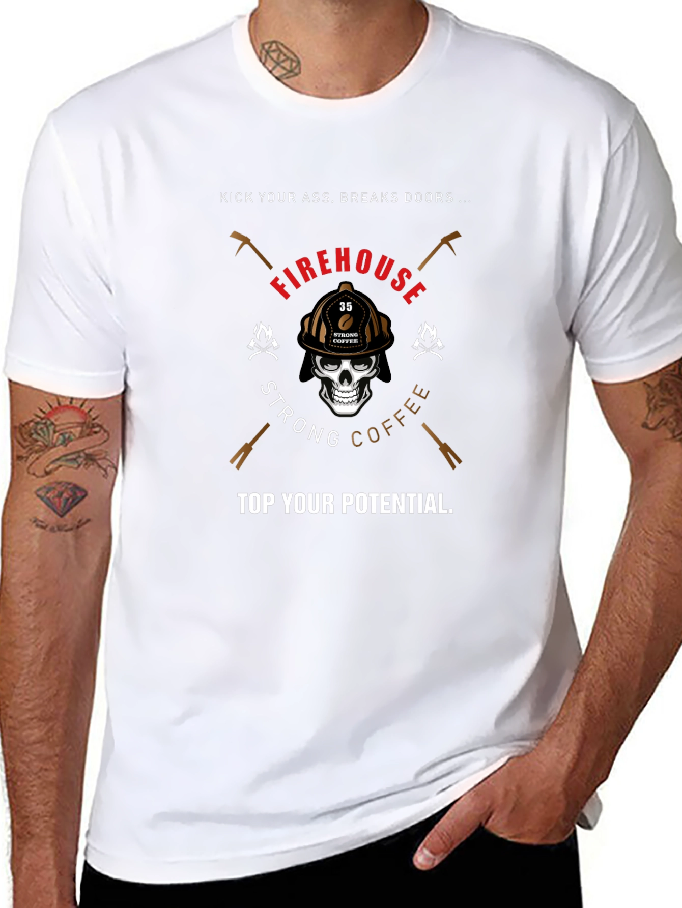 Black Firehouse Strong Coffee T-Shirt view 8