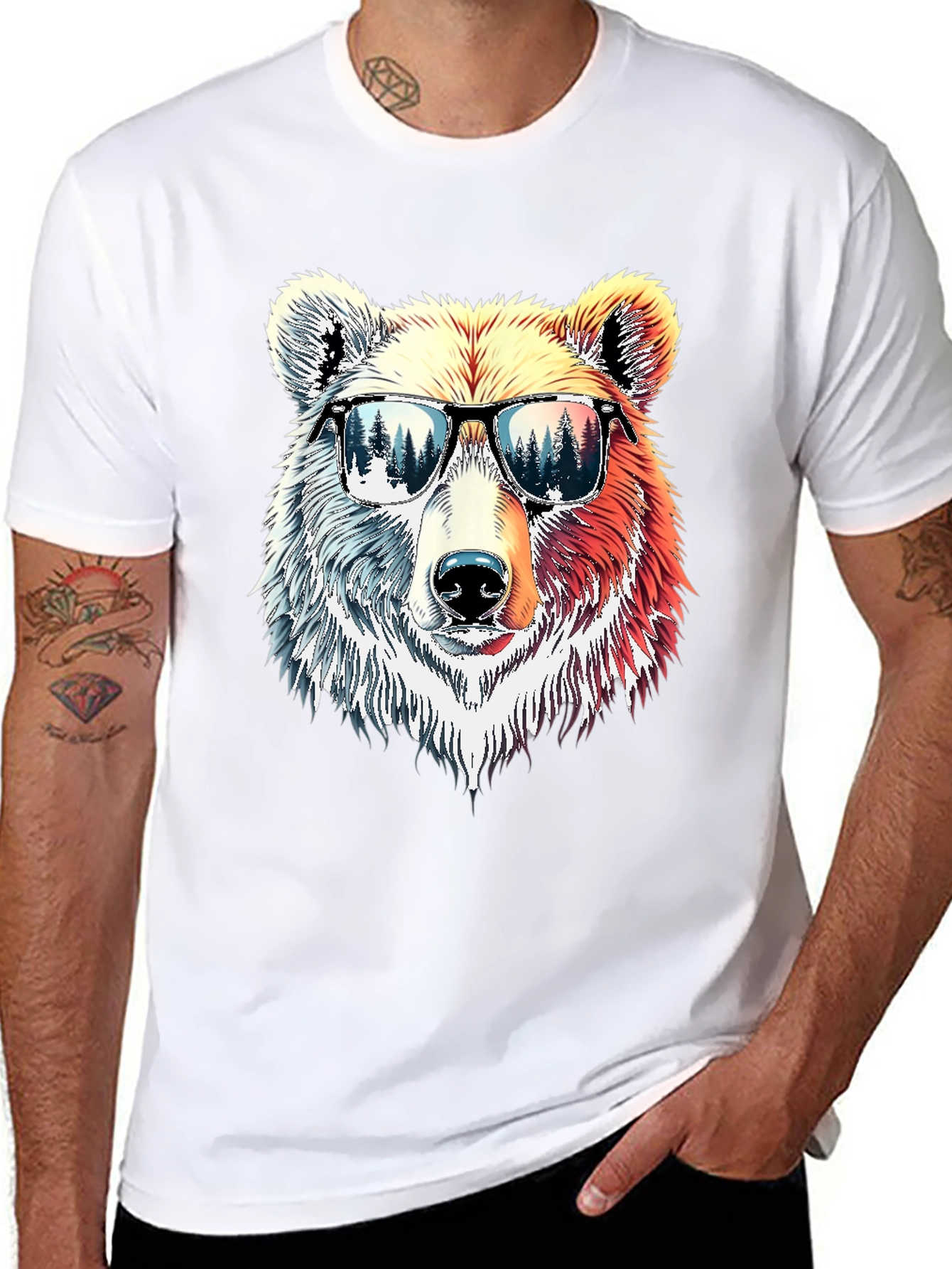 Black Cool Bear Graphic T-Shirt view 8