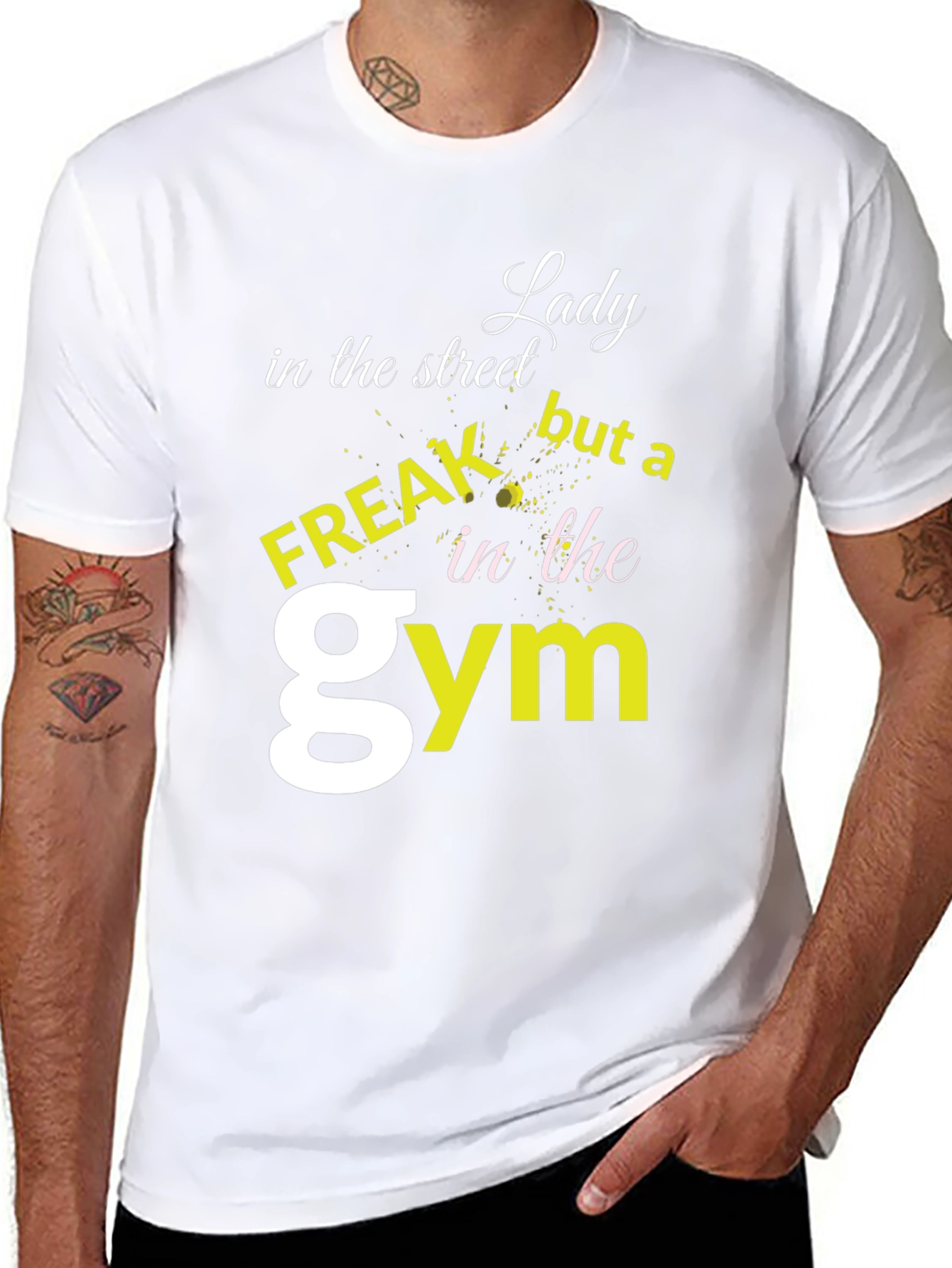 Black Lady in the Street Freak in the Gym T-Shirt view 8