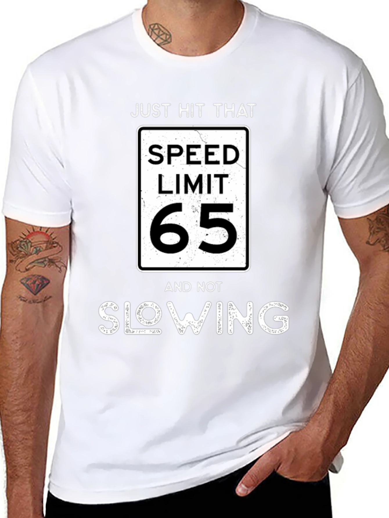 Black Just Hit That Speed Limit 65 T-Shirt view 8