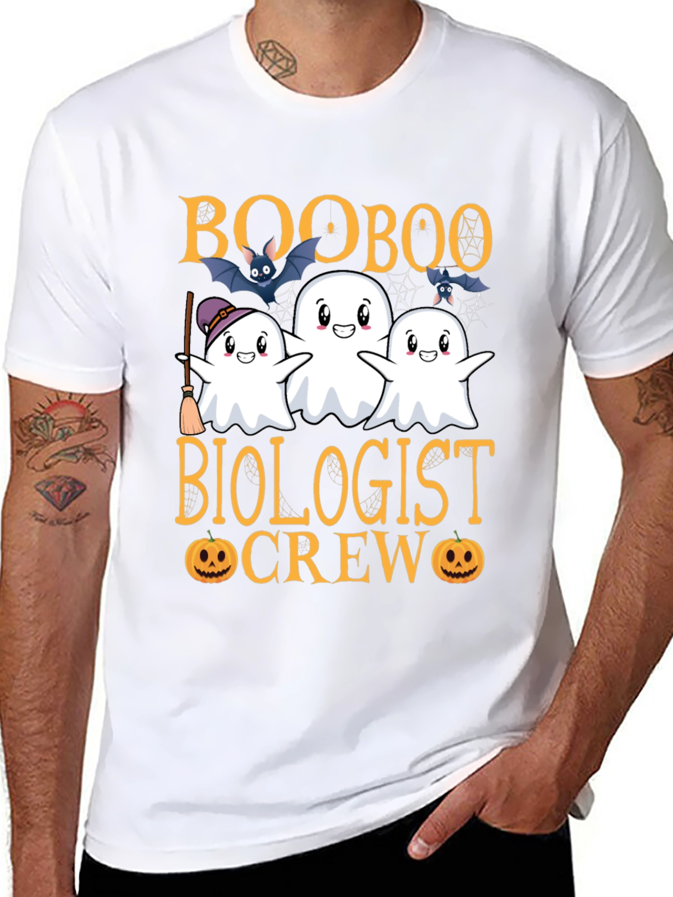 Black Booboo Biologist Crew Halloween T-Shirt view 8