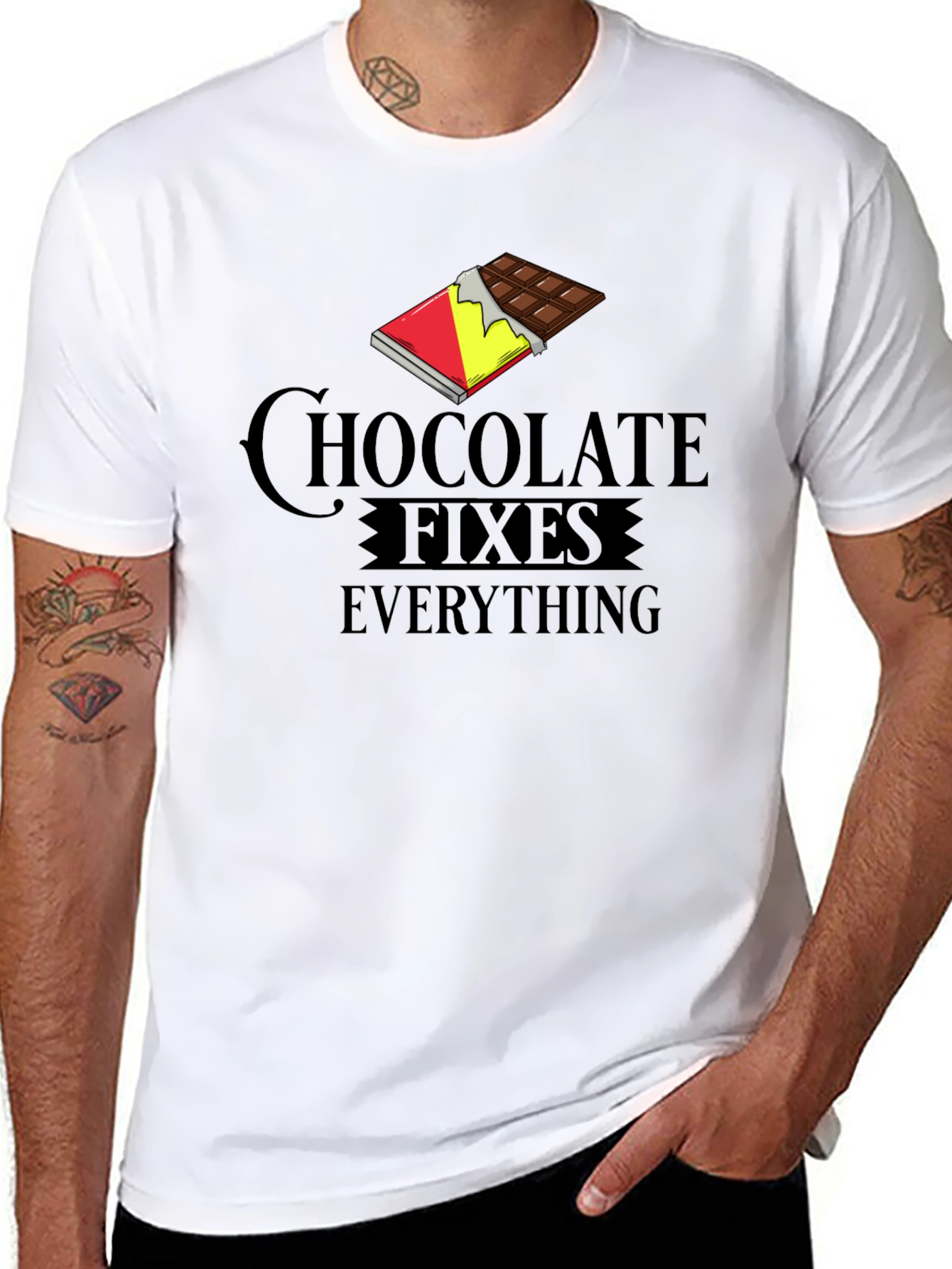 Black Chocolate Fixes Everything Graphic T-Shirt view 8