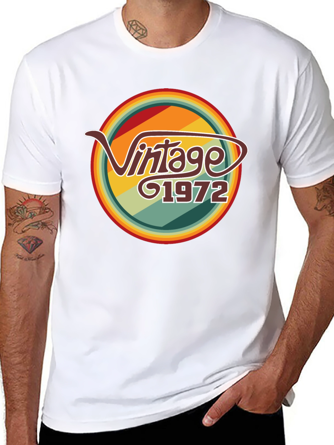 Black Vintage 1972 Retro T-Shirt view 8