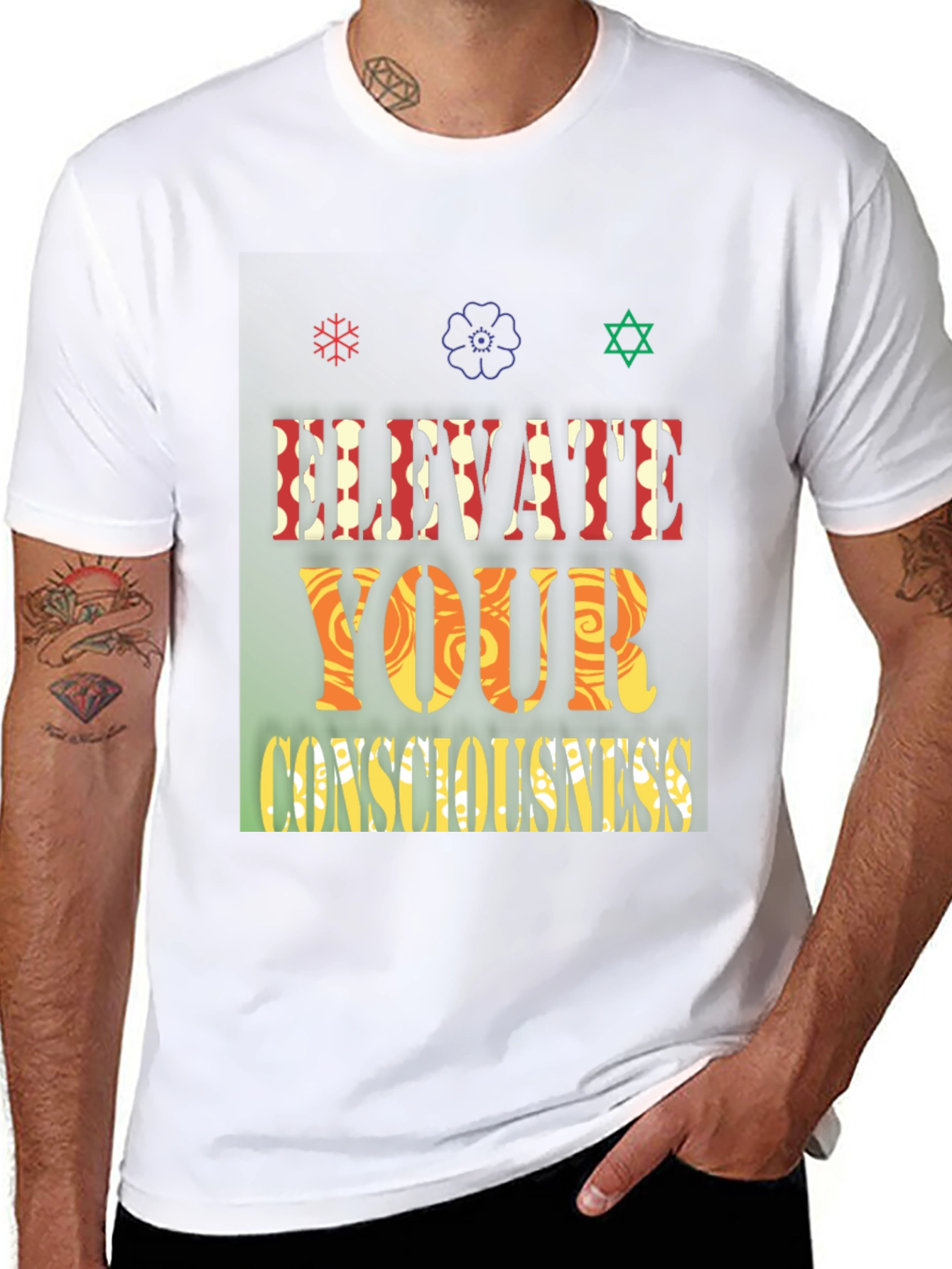 Black Elevate Your Consciousness Graphic Tee view 8