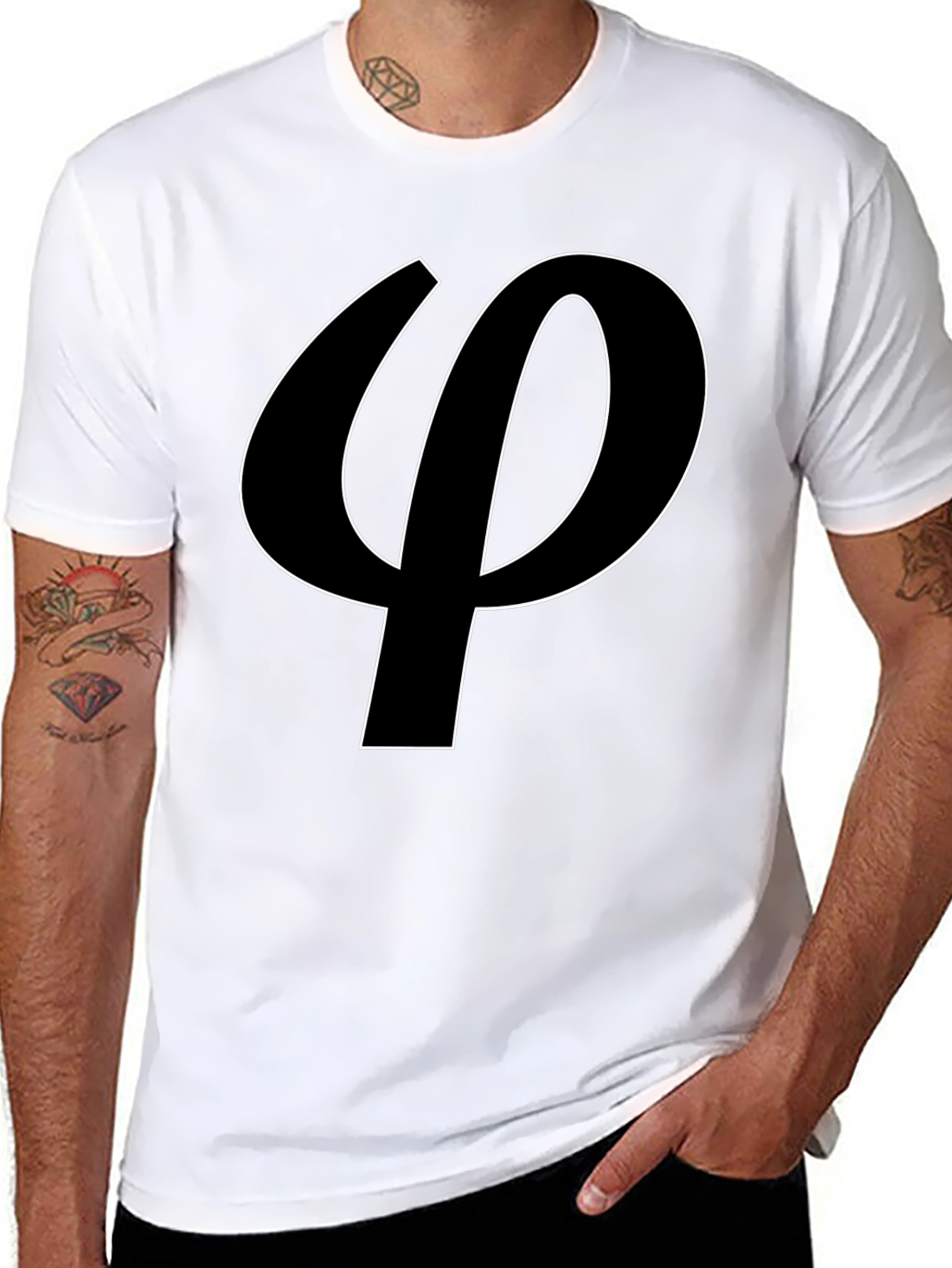 Black Phi Symbol T-Shirt - Sleek and Stylish view 8