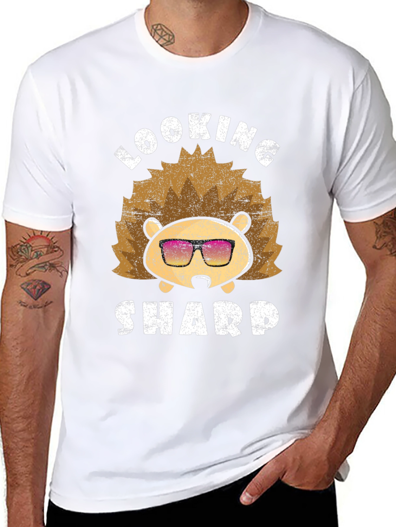 Black Looking Sharp Hedgehog Graphic Tee view 8
