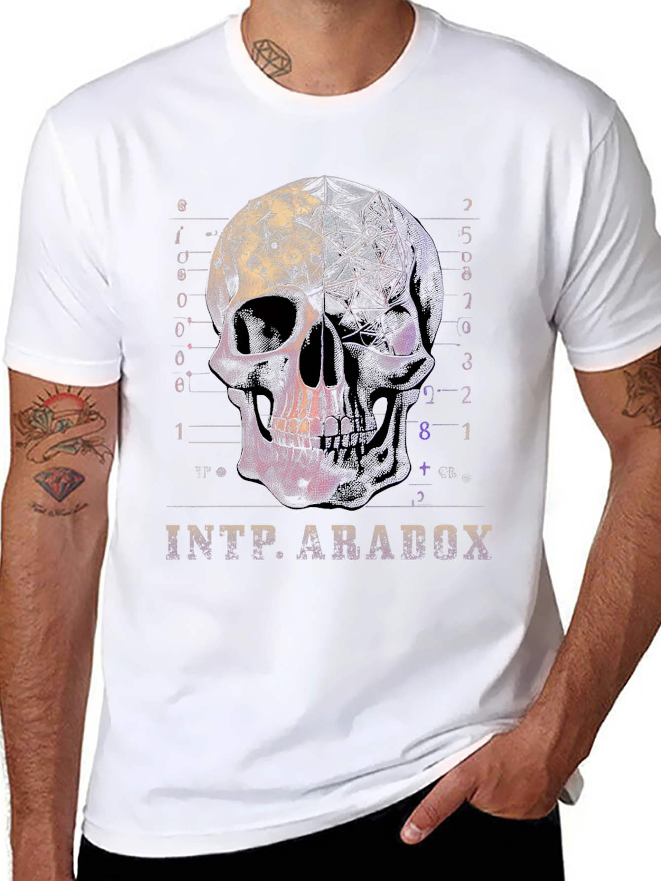 Black Skull Graphic Tee - INTP Paradox T-Shirt view 8