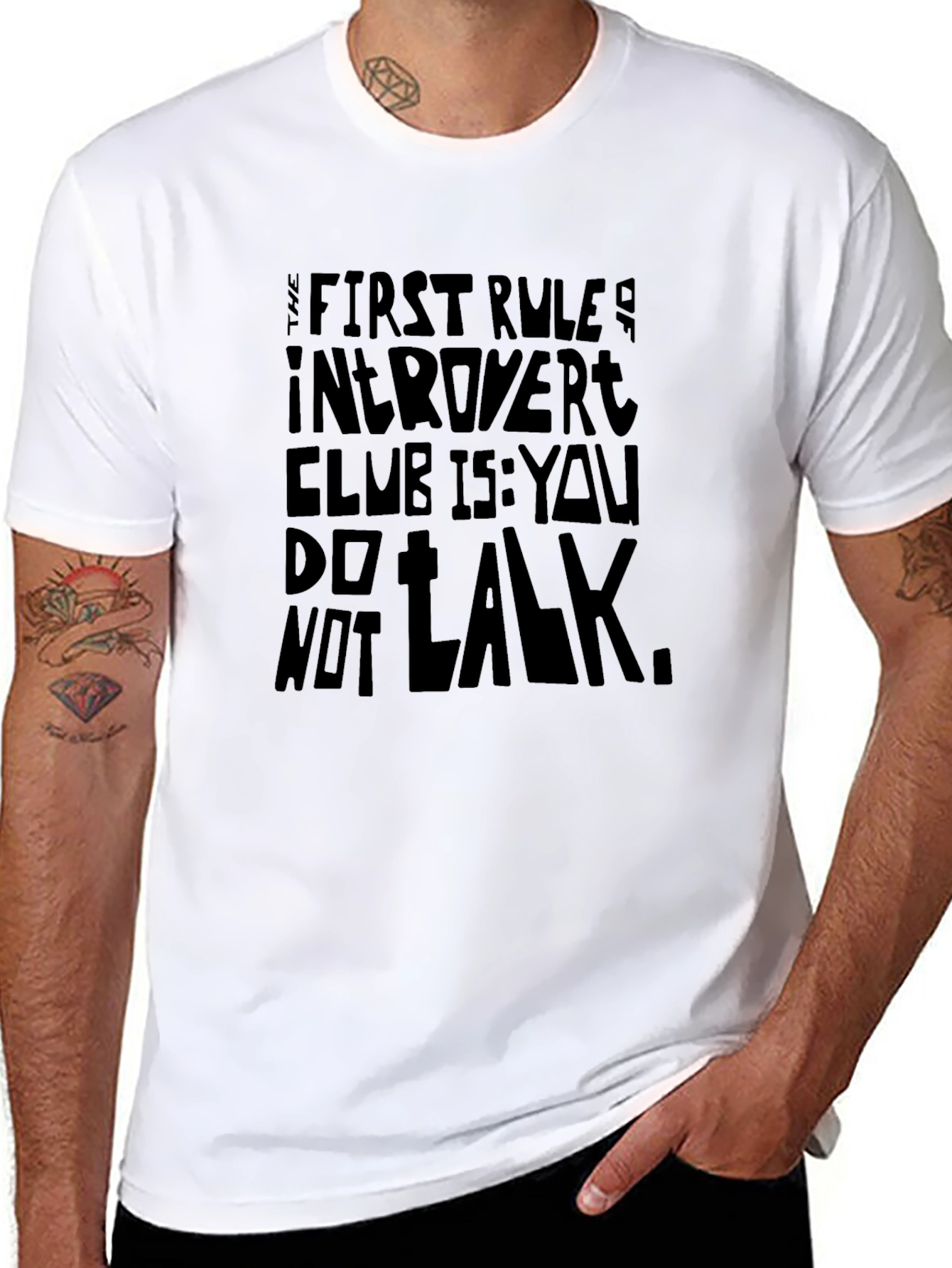 Black Introvert Club T-Shirt: The First Rule view 8