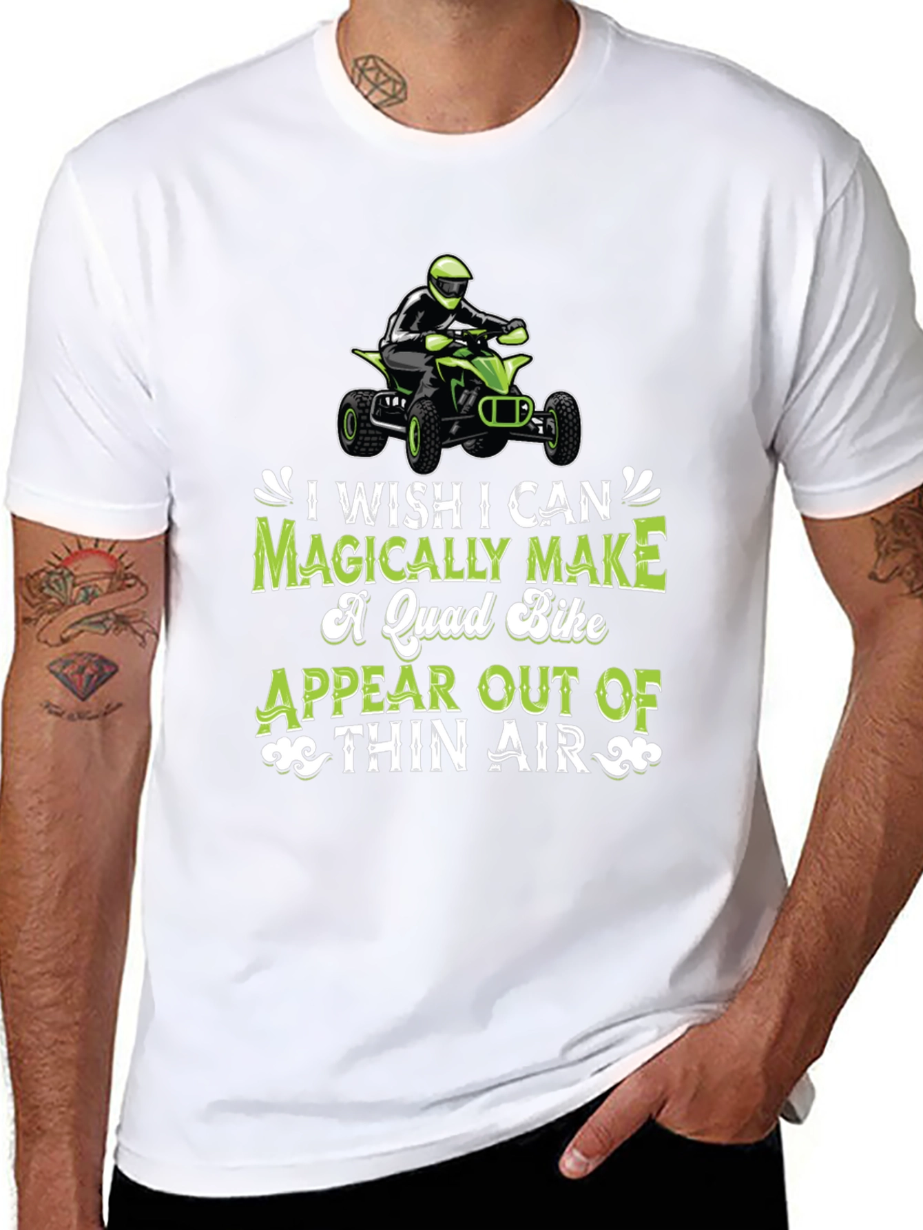 Black Magically Make Quad Bike T-Shirt - ATV Rider view 8