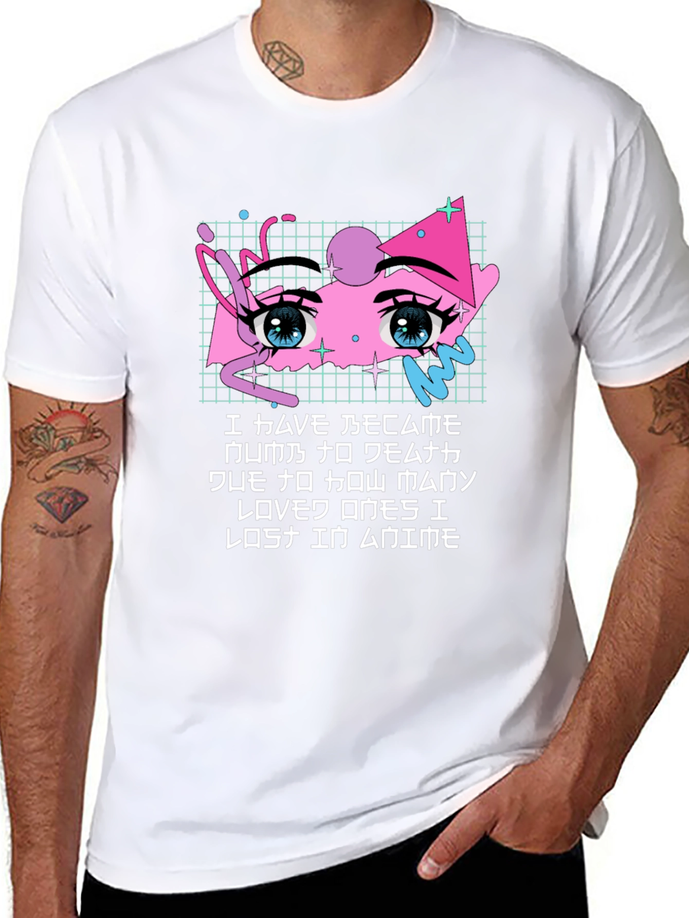 Black Anime Eyes Graphic T-Shirt - Soft Cotton Blend view 8