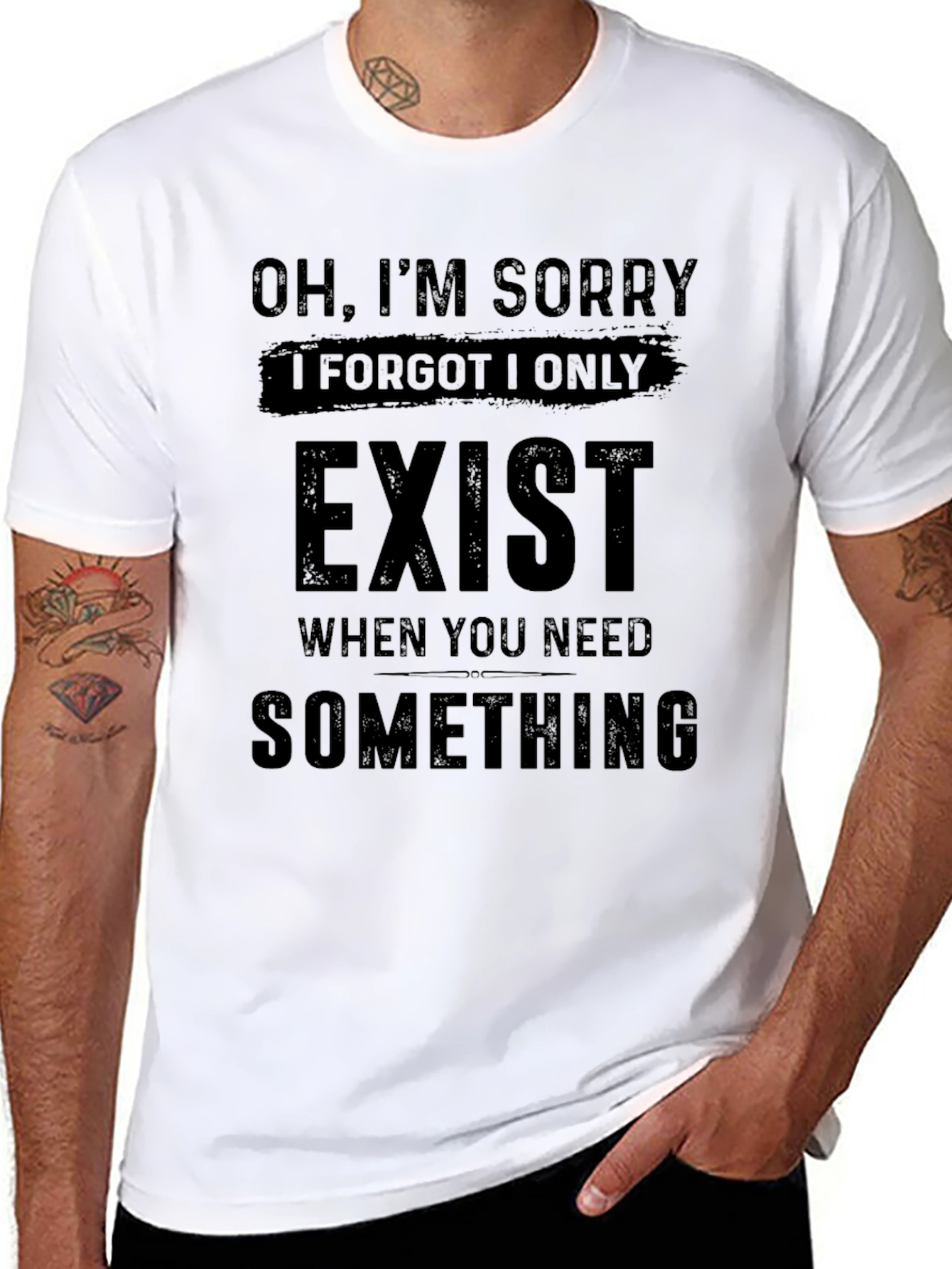 Black Sarcastic Graphic Tee - "Oh, I'm Sorry I Exist" T-Shirt view 8