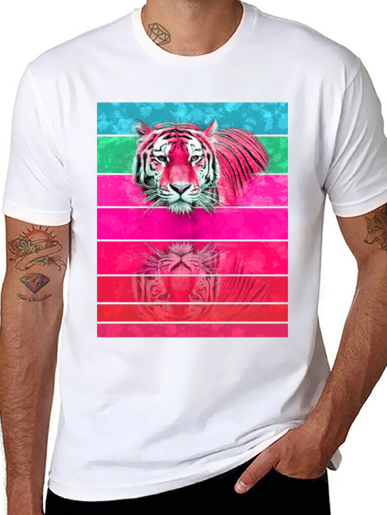 Black Retro Tiger Graphic Tee view 8