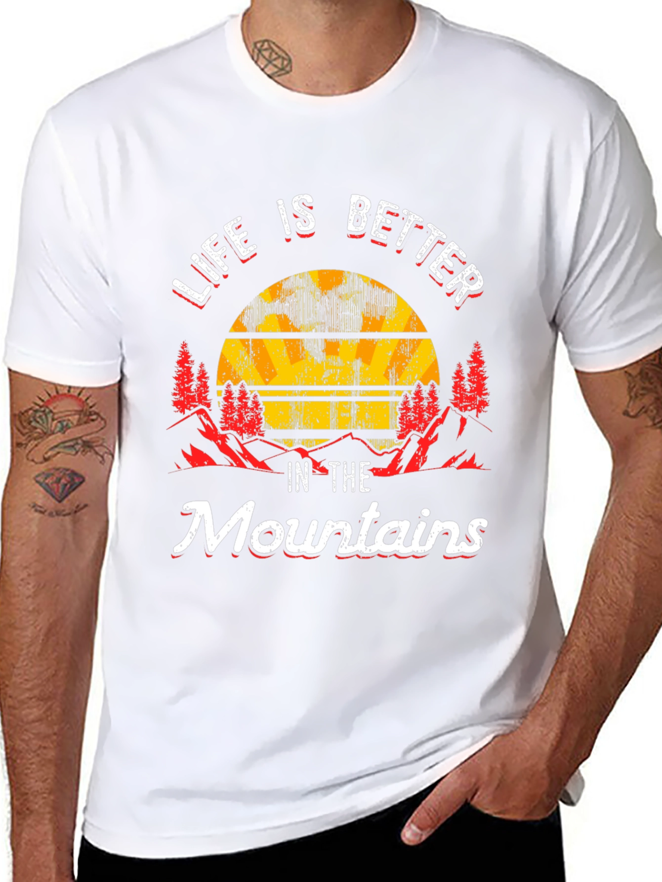 Black Life is Better in the Mountains Graphic Tee view 8