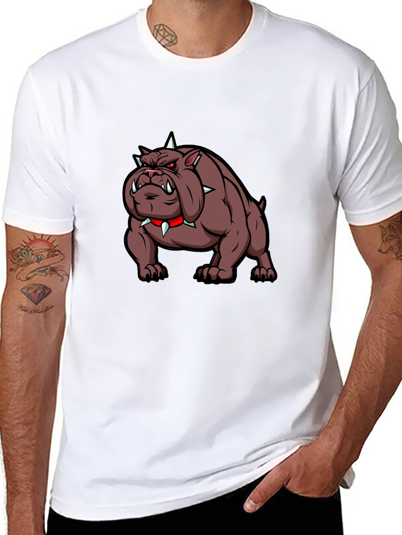 Black Graphic Bulldog T-Shirt - Edgy Design view 8