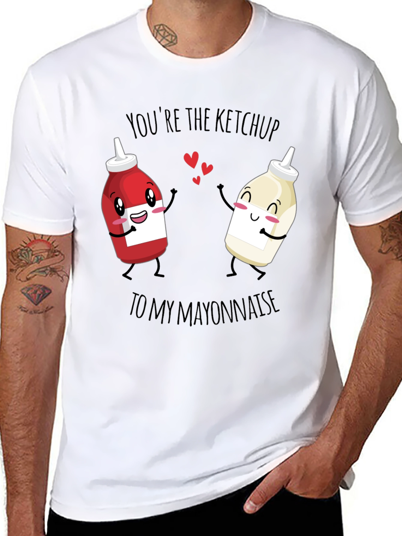Black Ketchup to My Mayonnaise Graphic Tee - Cute Couples Shirt view 8