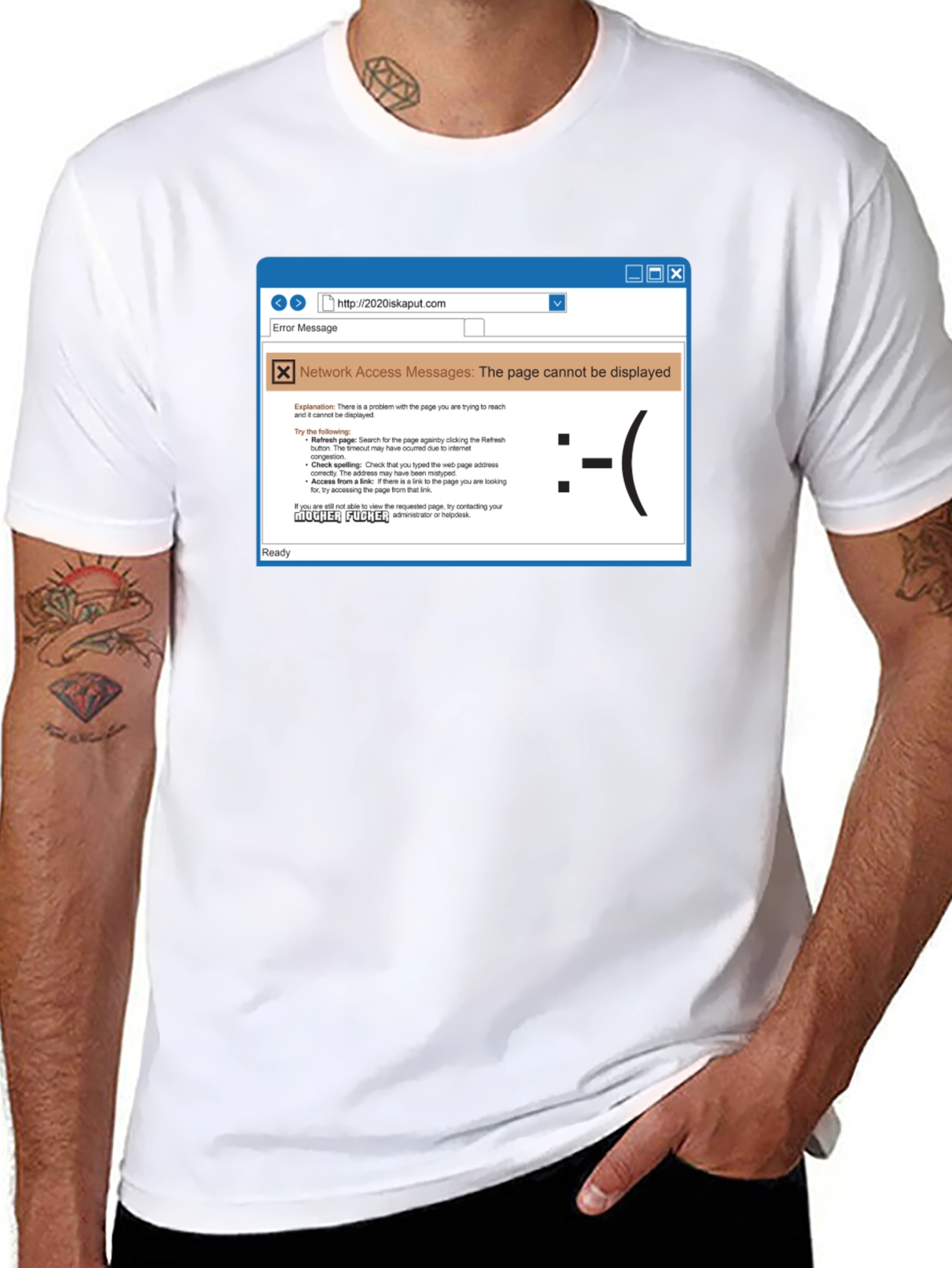 Black Funny Internet Error T-Shirt view 8