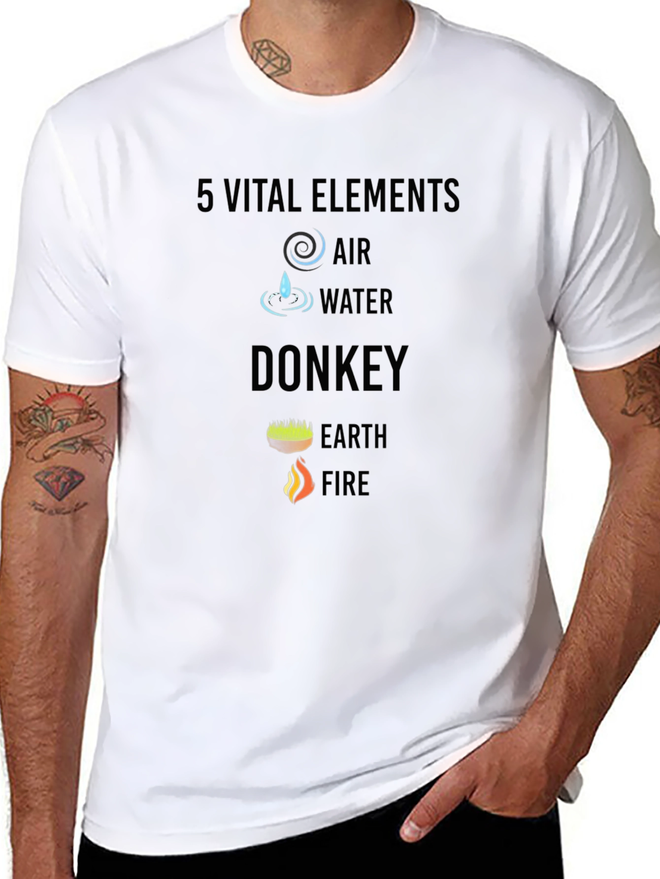 Black 5 Vital Elements Funny T-Shirt view 8