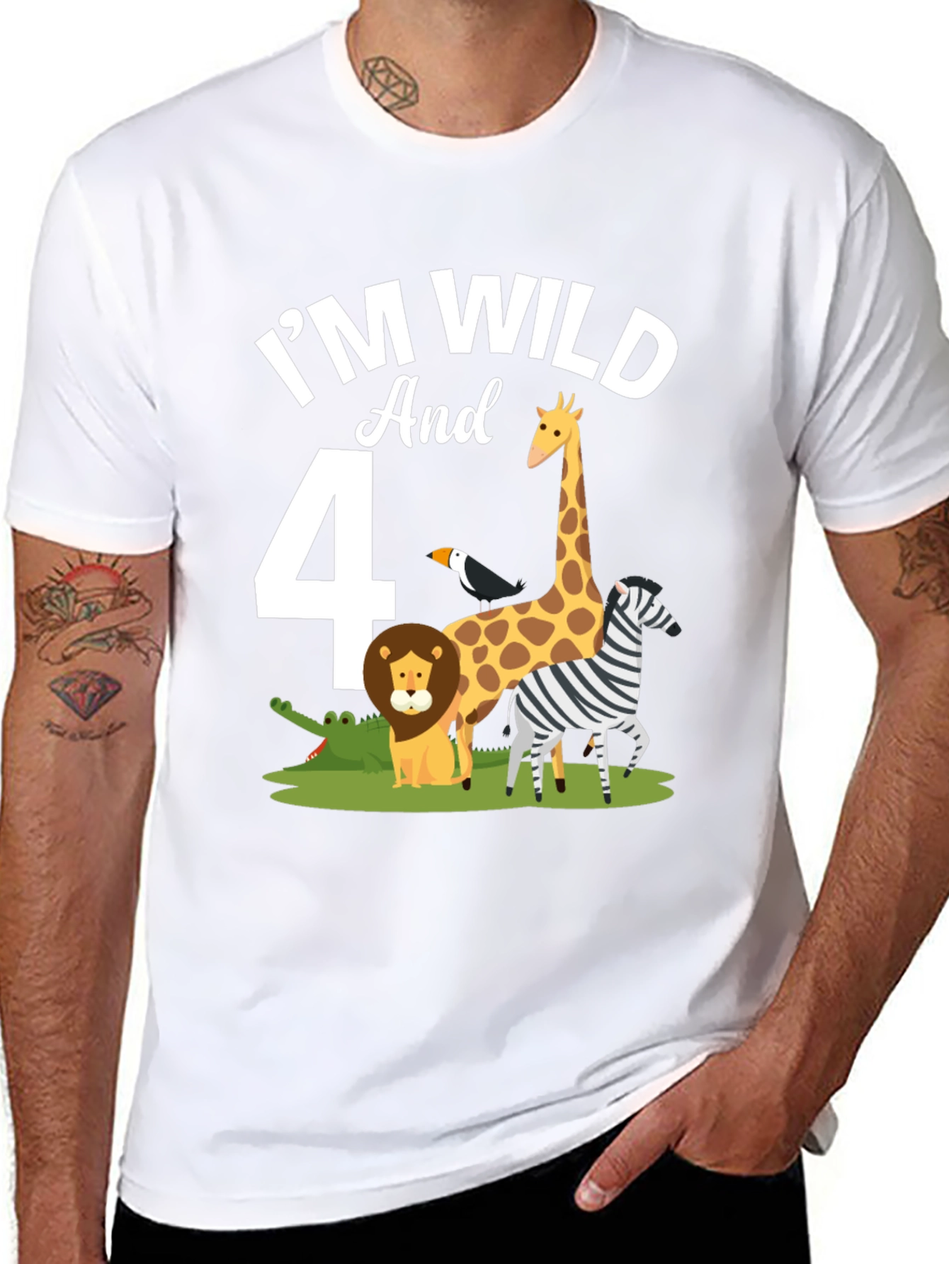 Black I'm Wild and 4 T-Shirt view 8